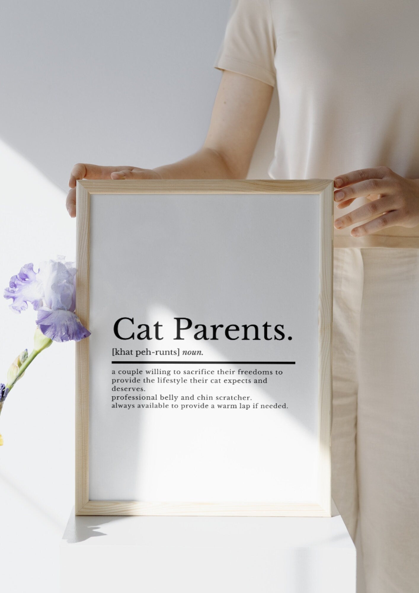 Cat Mum And Dad Wall Art Gift | Cat Parents Definition Print | Cat Mum Gift | Cat Dad Gifts | Pet Prints | Cat Wall Art | Cat Lovers Gift - ProfessorPrintsUK - A2