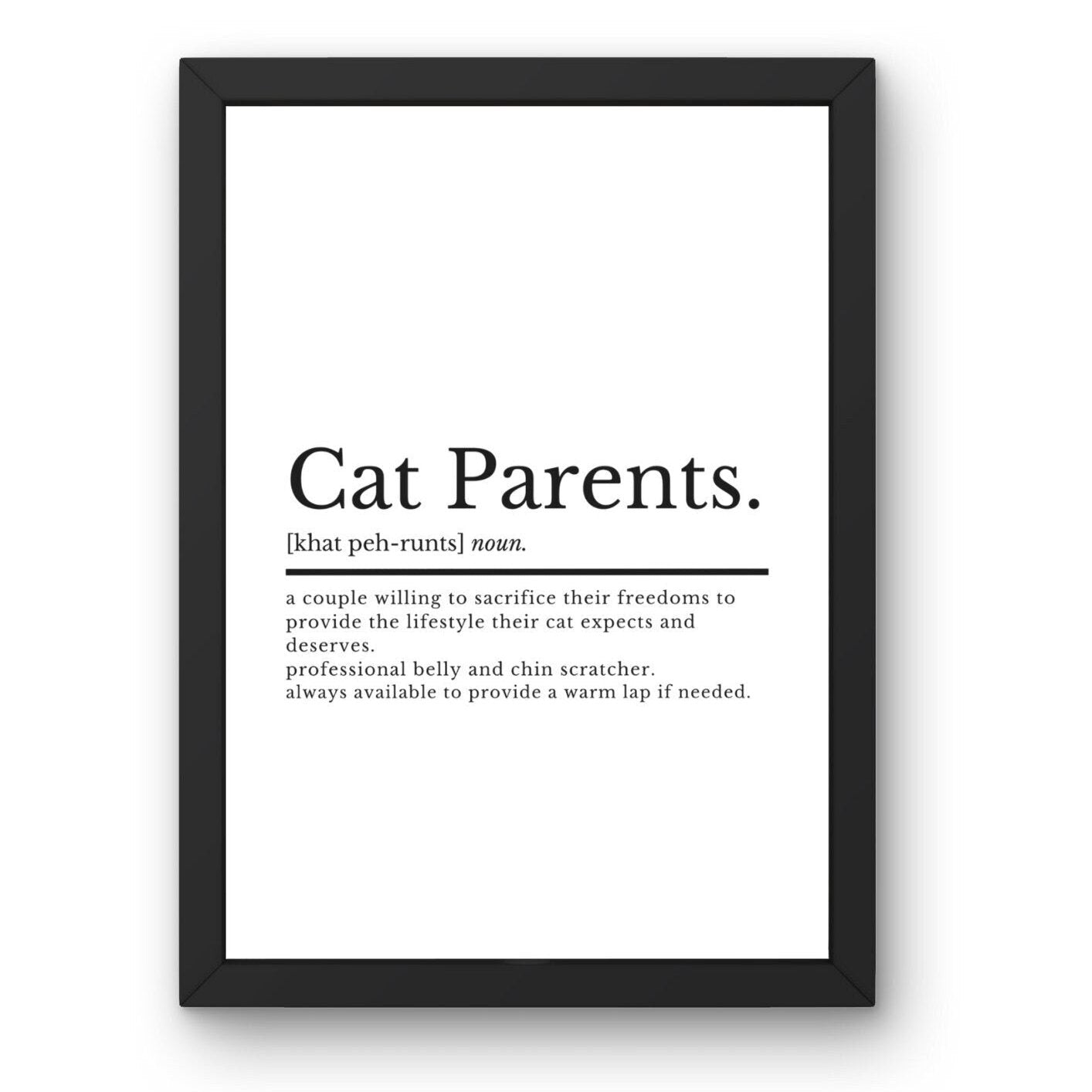 Cat Parents Poster - ProfessorPrintsUK - A2