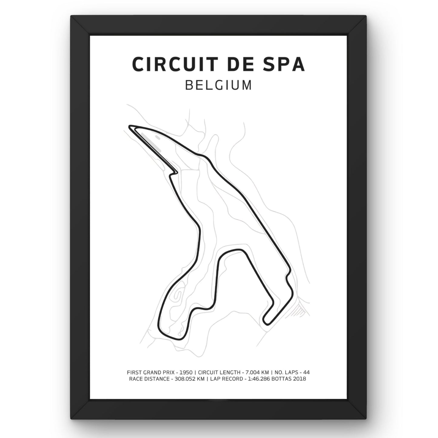 Circuit De Spa - Belgium - F1 Poster - ProfessorPrintsUK - Unframed