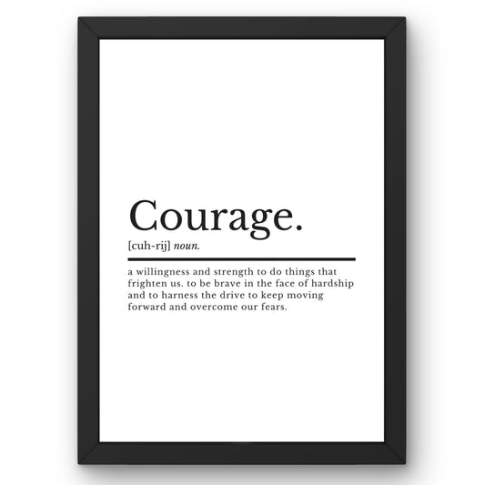 Courage Definition - ProfessorPrintsUK - A1