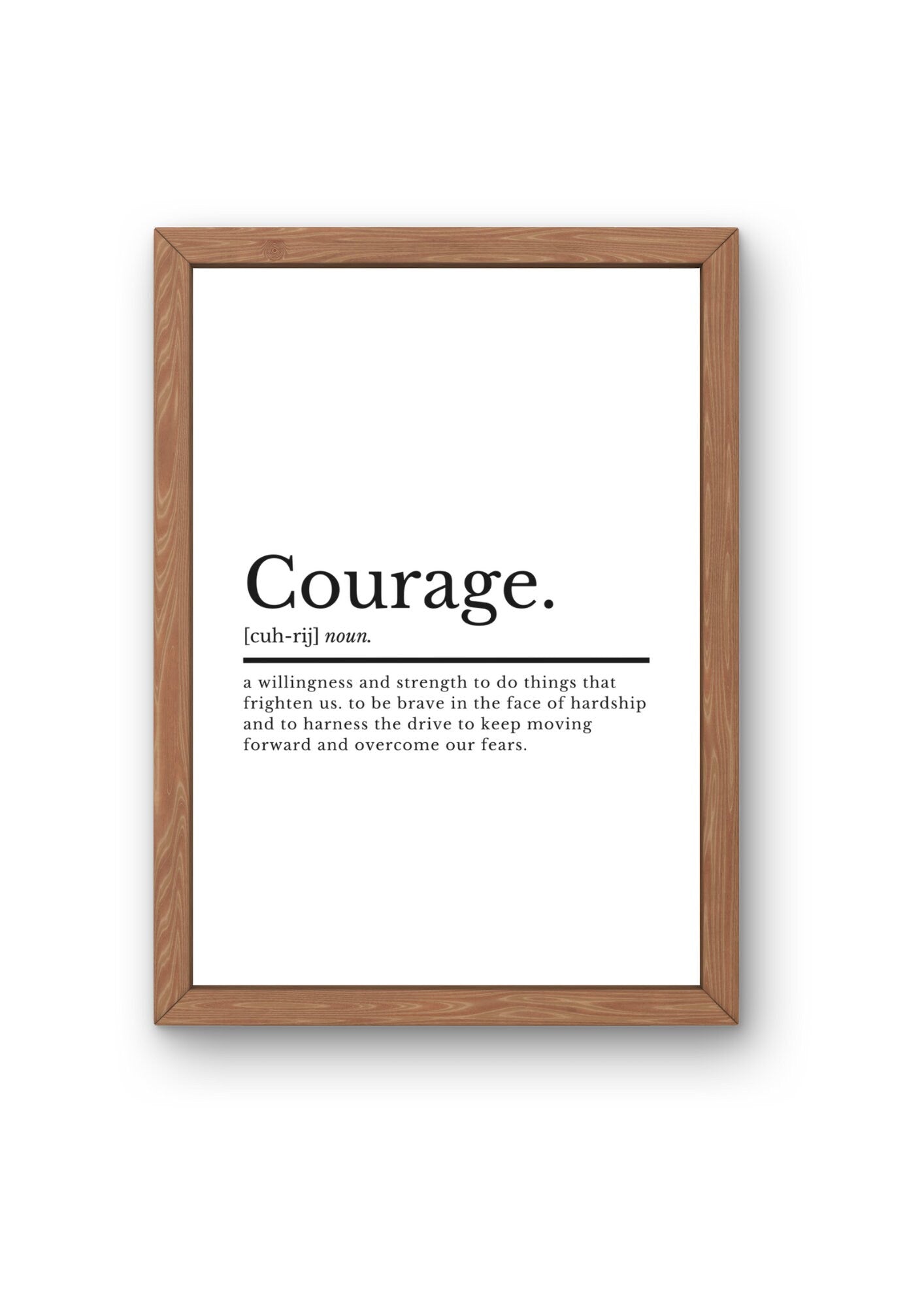 Courage Definition | Home Office Print | Inspirational Quote Prints | Office Wall Art | Home Décor | Motivational Prints | Home Office Decor - ProfessorPrintsUK - A2