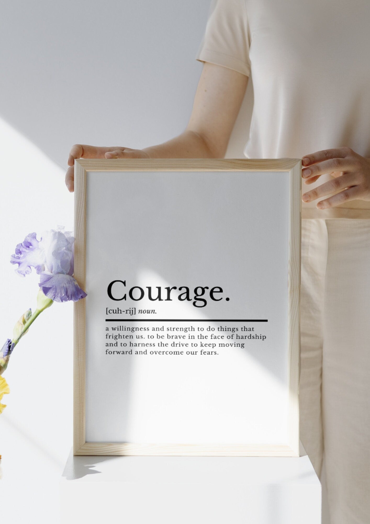 Courage Definition | Home Office Print | Inspirational Quote Prints | Office Wall Art | Home Décor | Motivational Prints | Home Office Decor - ProfessorPrintsUK - A2