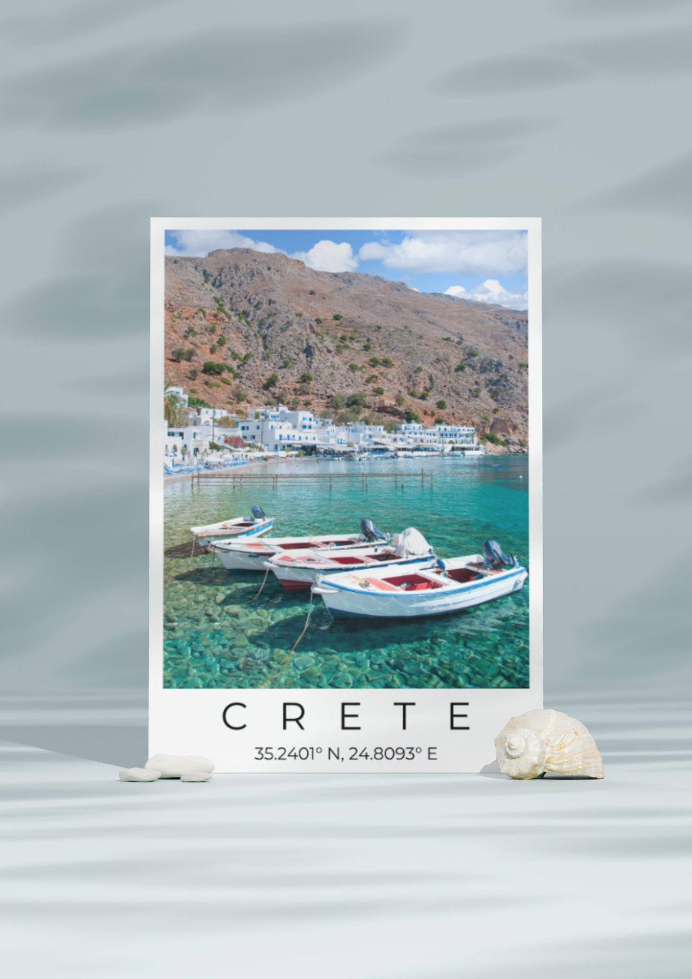 Crete Coordinates Poster - ProfessorPrintsUK - A6