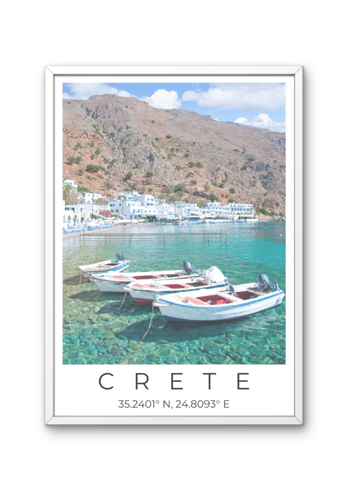 Crete Coordinates Poster - ProfessorPrintsUK - A6