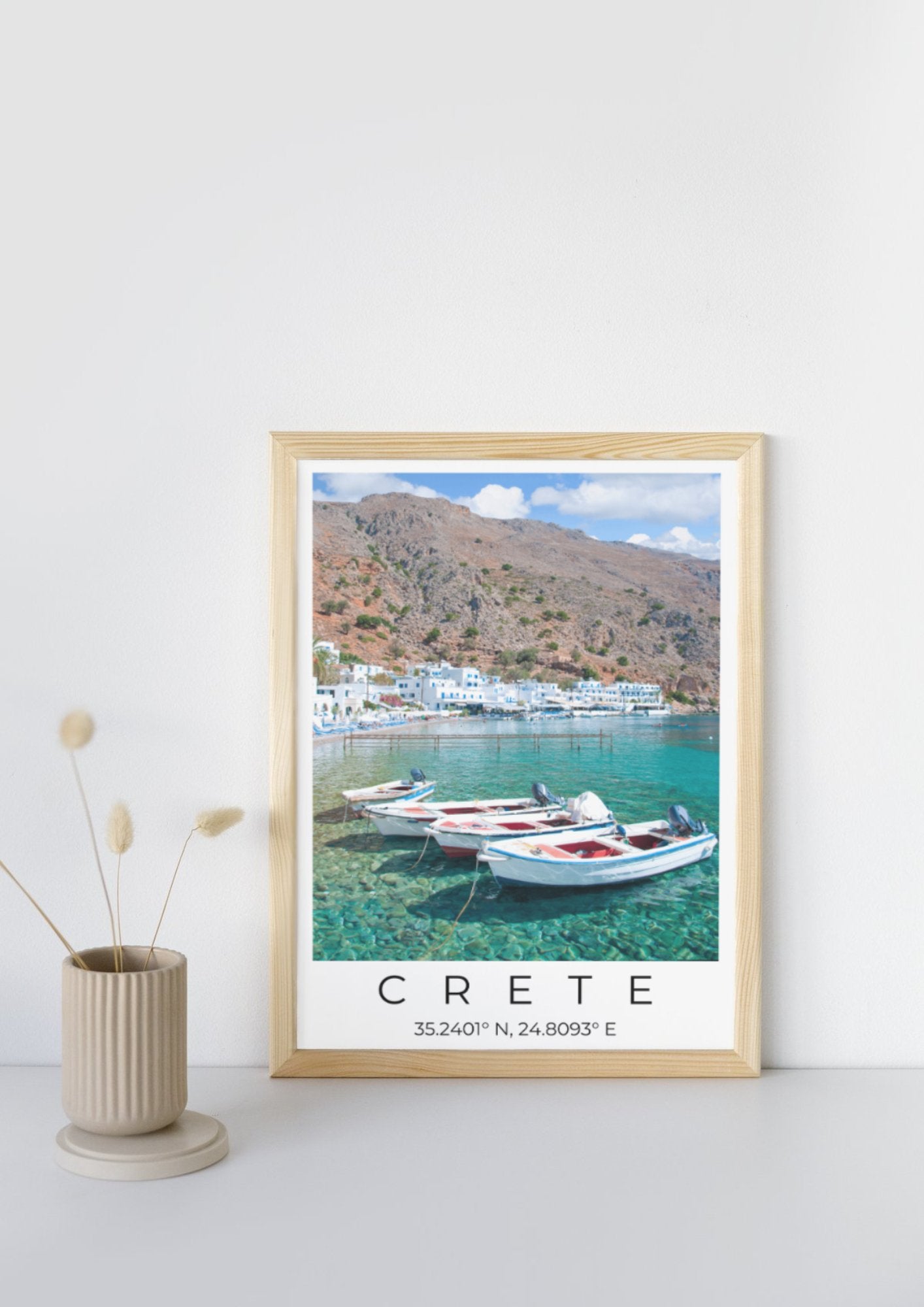 Crete Coordinates Poster - ProfessorPrintsUK - A6