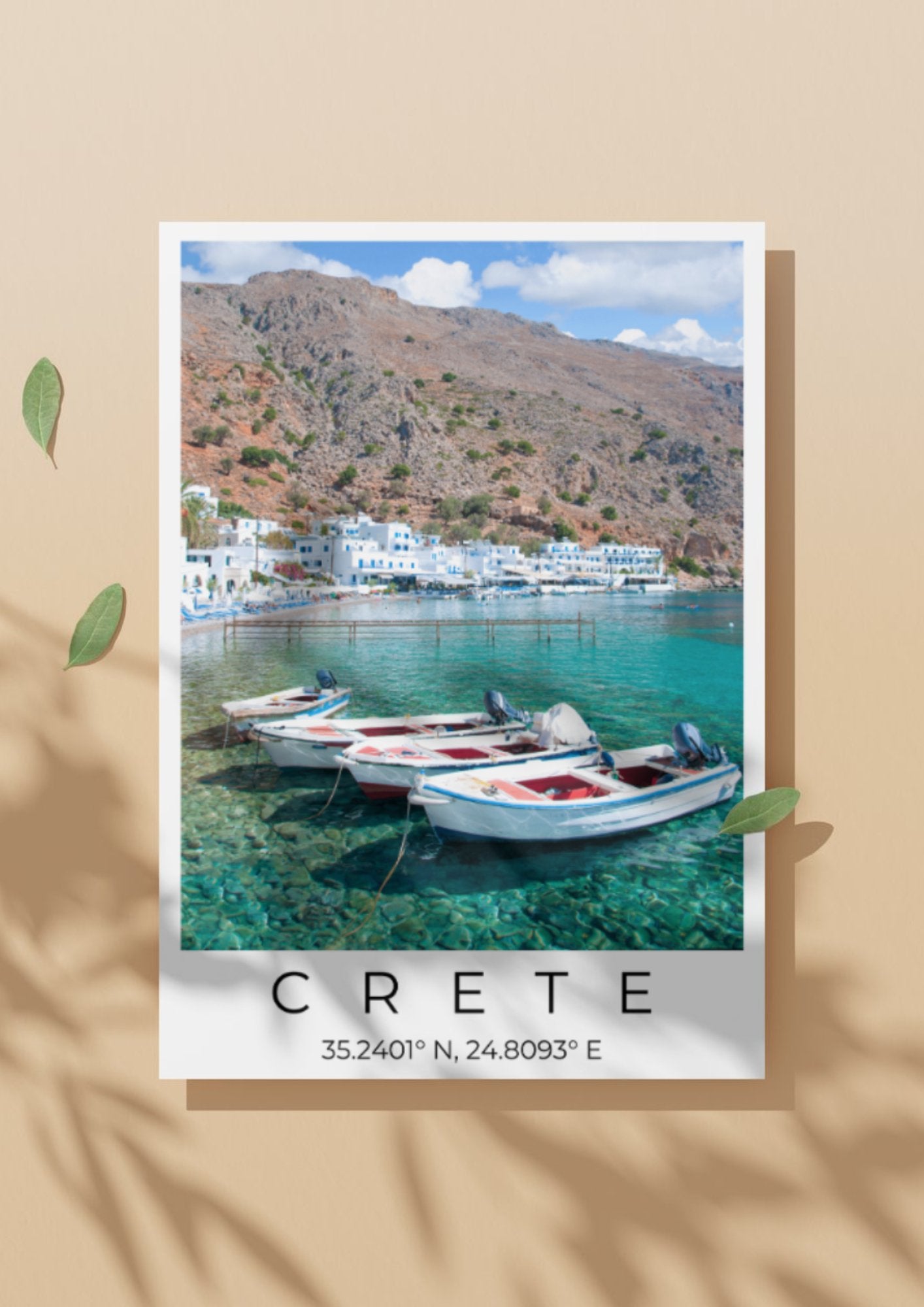 Crete Coordinates Poster - ProfessorPrintsUK - A6