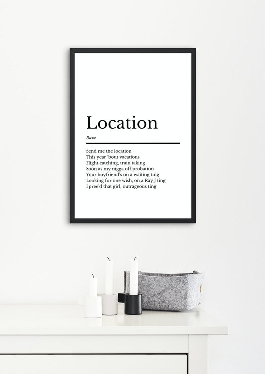 Dave, Psychodrama | Dave Music Gift | Birthday Gift | Dave Album Wall Art | Dave Location Lyrics Poster - ProfessorPrintsUK - A1