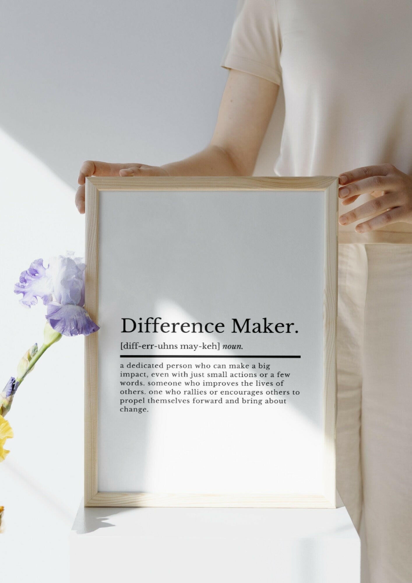 Difference Maker Definition Motivational Wall Art Poster | Motivational Prints | Motivational Quotes | Office Prints | Home Office Decor - ProfessorPrintsUK - A2