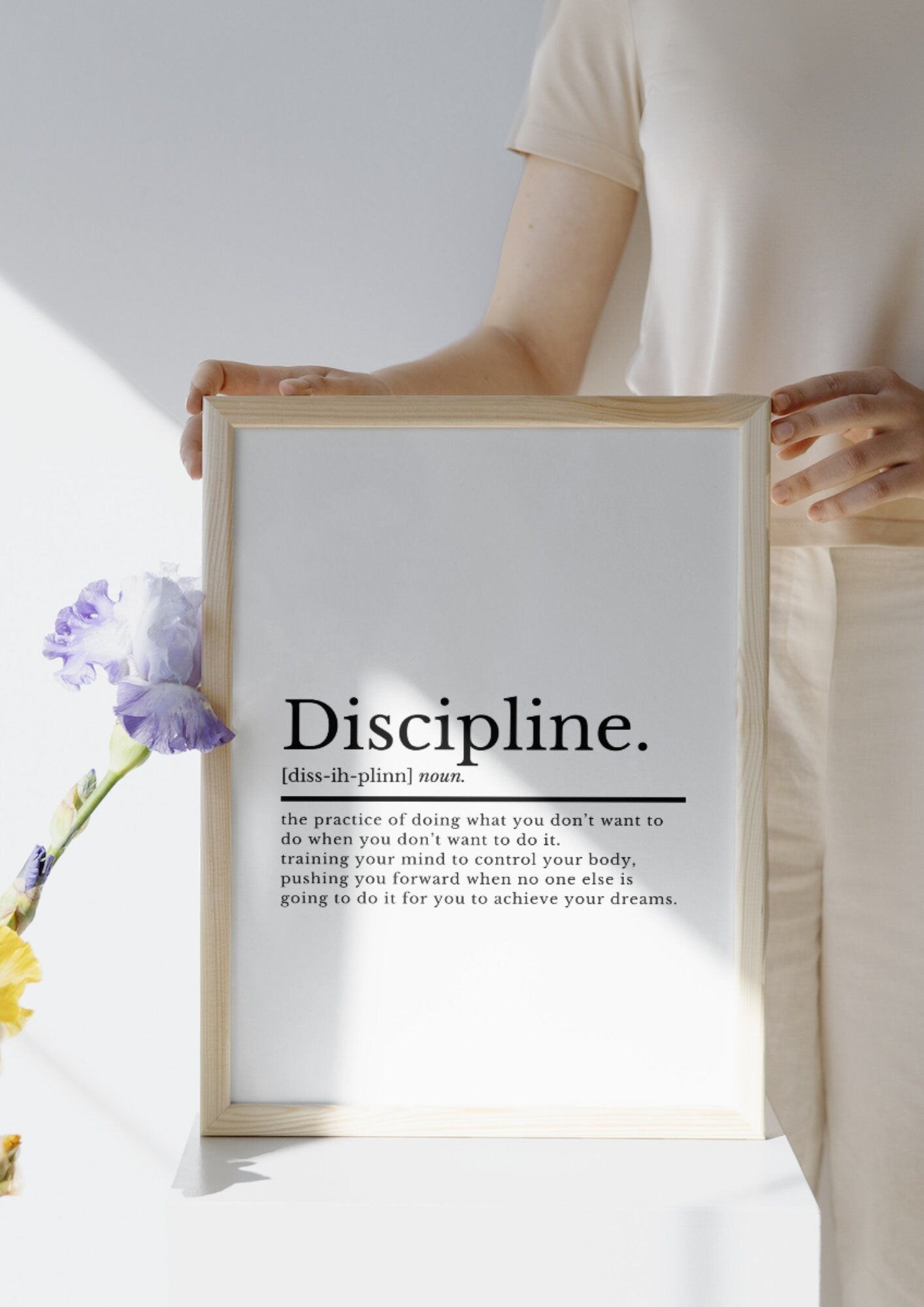 Discipline Definition Motivational Wall Art Poster | Motivational Prints | Motivational Quotes | Office Prints | Home Office Decor - ProfessorPrintsUK - A2