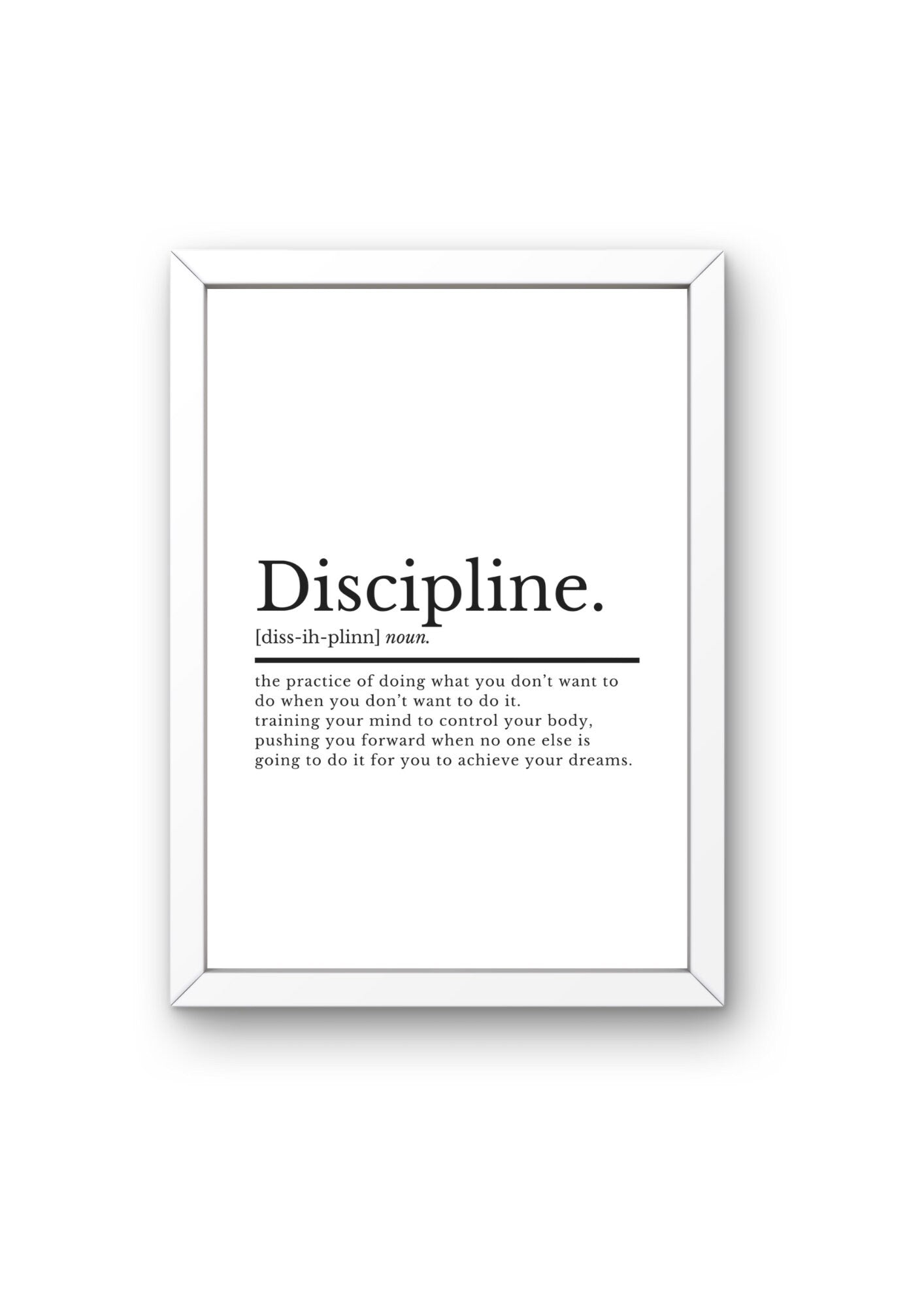 Discipline Definition Motivational Wall Art Poster | Motivational Prints | Motivational Quotes | Office Prints | Home Office Decor - ProfessorPrintsUK - A2