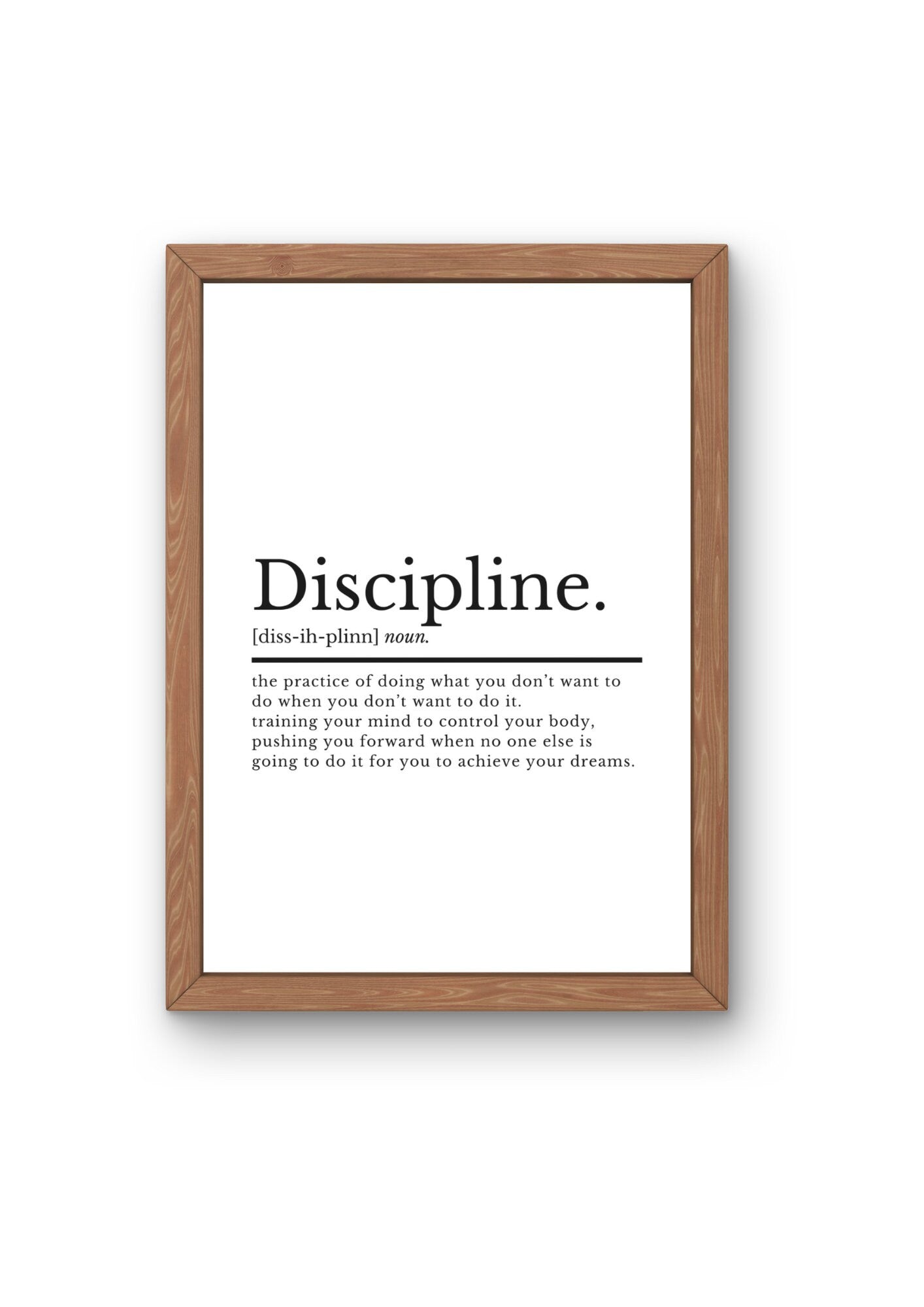 Discipline Definition Motivational Wall Art Poster | Motivational Prints | Motivational Quotes | Office Prints | Home Office Decor - ProfessorPrintsUK - A2