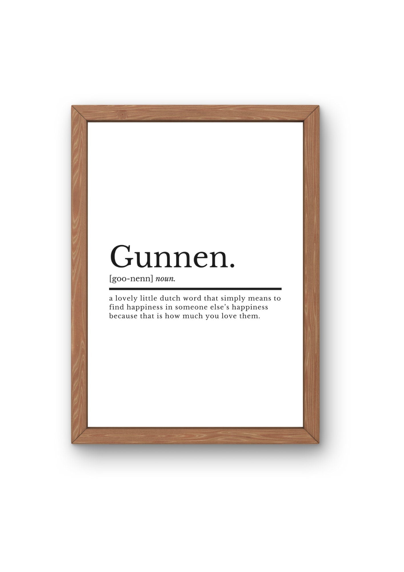 Dutch wall art | Gunnen Definition Print | Dutch gifts | Holland Prints | Love Quote Prints | Anniversary Gift | Best Friend Gifts - ProfessorPrintsUK - A2