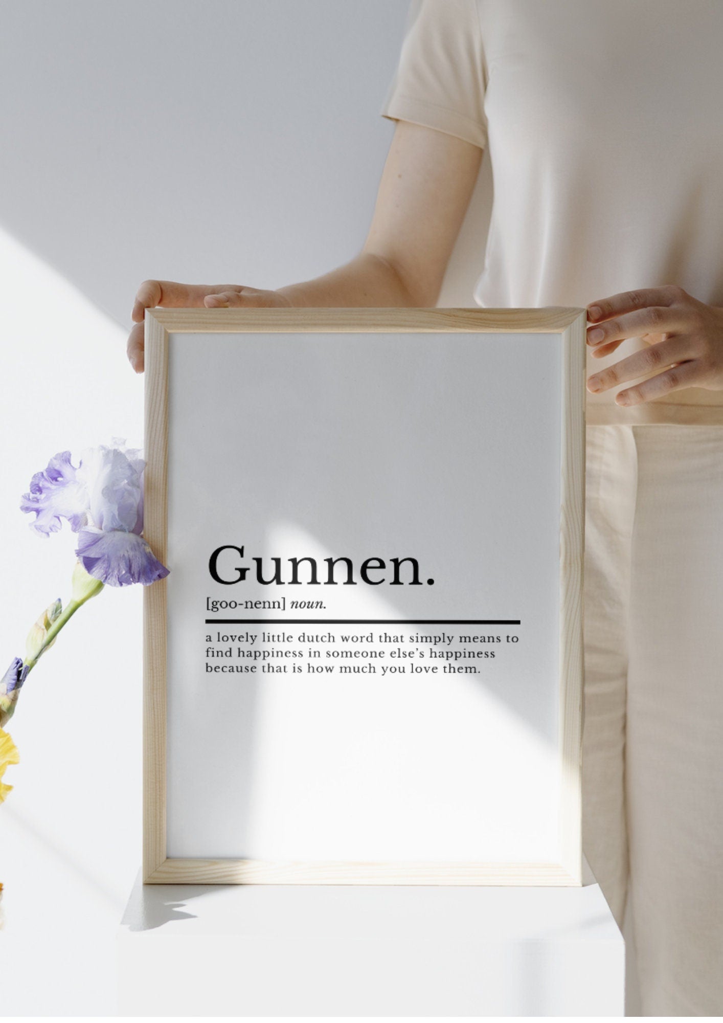 Dutch wall art | Gunnen Definition Print | Dutch gifts | Holland Prints | Love Quote Prints | Anniversary Gift | Best Friend Gifts - ProfessorPrintsUK - A2