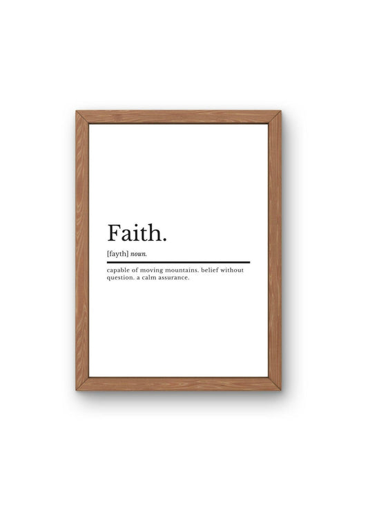 Faith Definition Poster | New Job Print | New Business Print | New Venture Poster | Inspirational Poster | Positivity Poster - ProfessorPrintsUK - A2