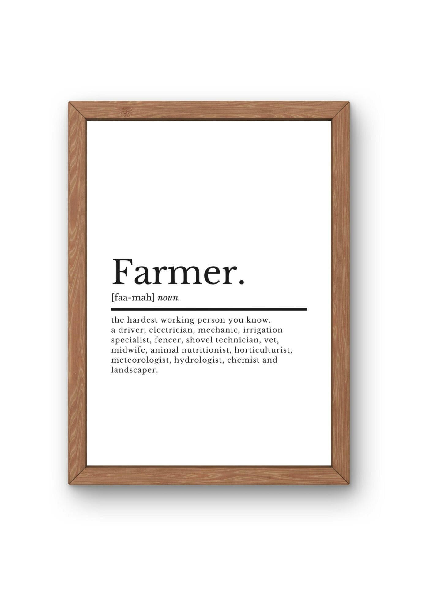 Farmer Gifts | Farmer Definition | Kitchen Print | Farmhouse Decor | Kitchen Wall Art | Gift For Farmer | Home Decor | Farming Gifts For Him - ProfessorPrintsUK - A2