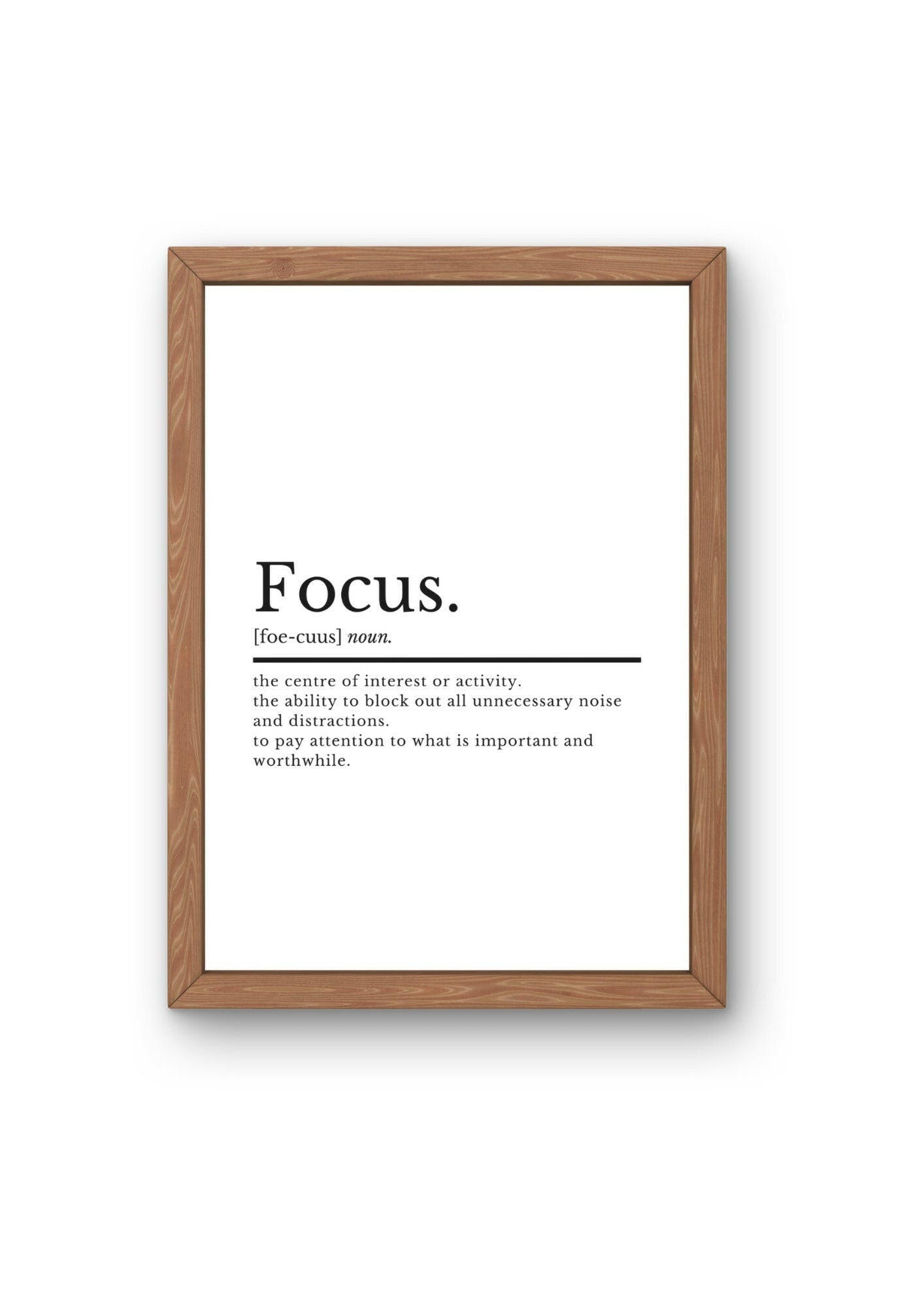 Focus Definition | Office Wall Art | Home Office Prints | Inspirational Quote Prints | Home Décor | Motivational Print | Home Office Decor - ProfessorPrintsUK - A2