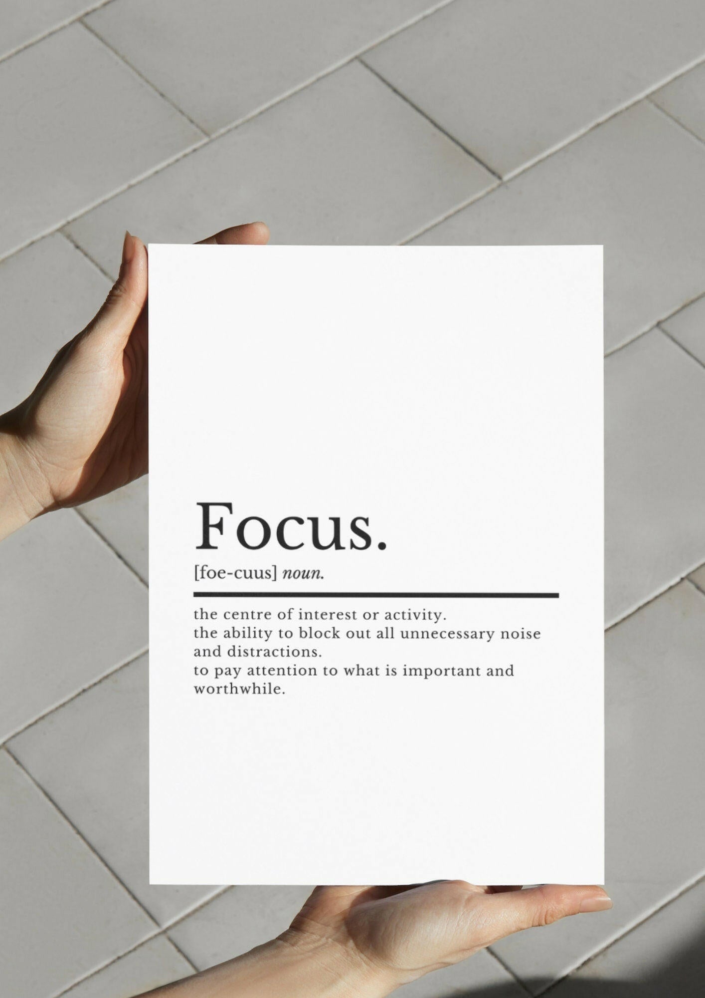 Focus Definition | Office Wall Art | Home Office Prints | Inspirational Quote Prints | Home Décor | Motivational Print | Home Office Decor - ProfessorPrintsUK - A3