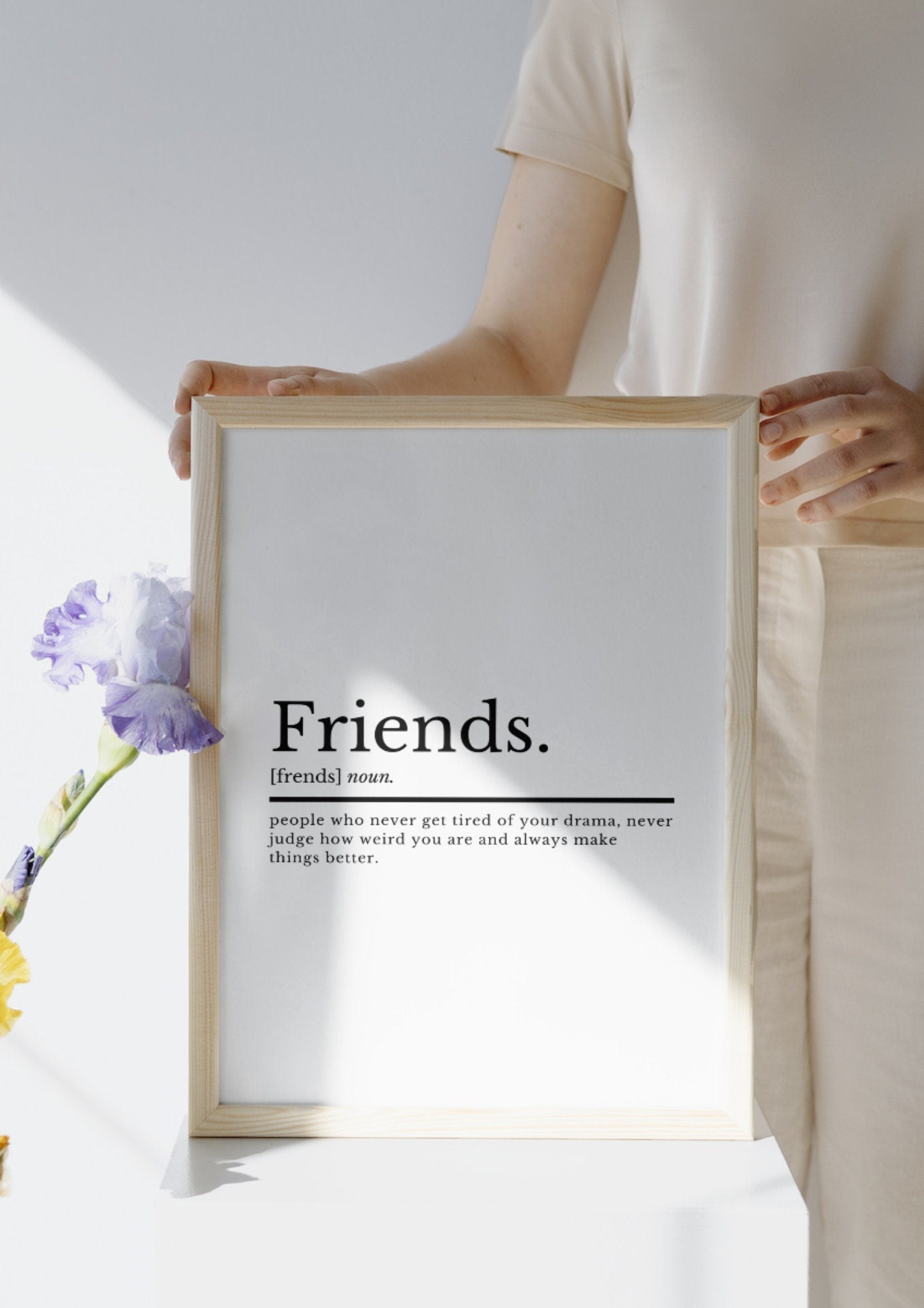 Friendship Print | Best Friend Gift | Bestie Gifts | Christmas Gift | Friends Definition | Birthday Gift For Her | Friendship Quote - ProfessorPrintsUK - A2