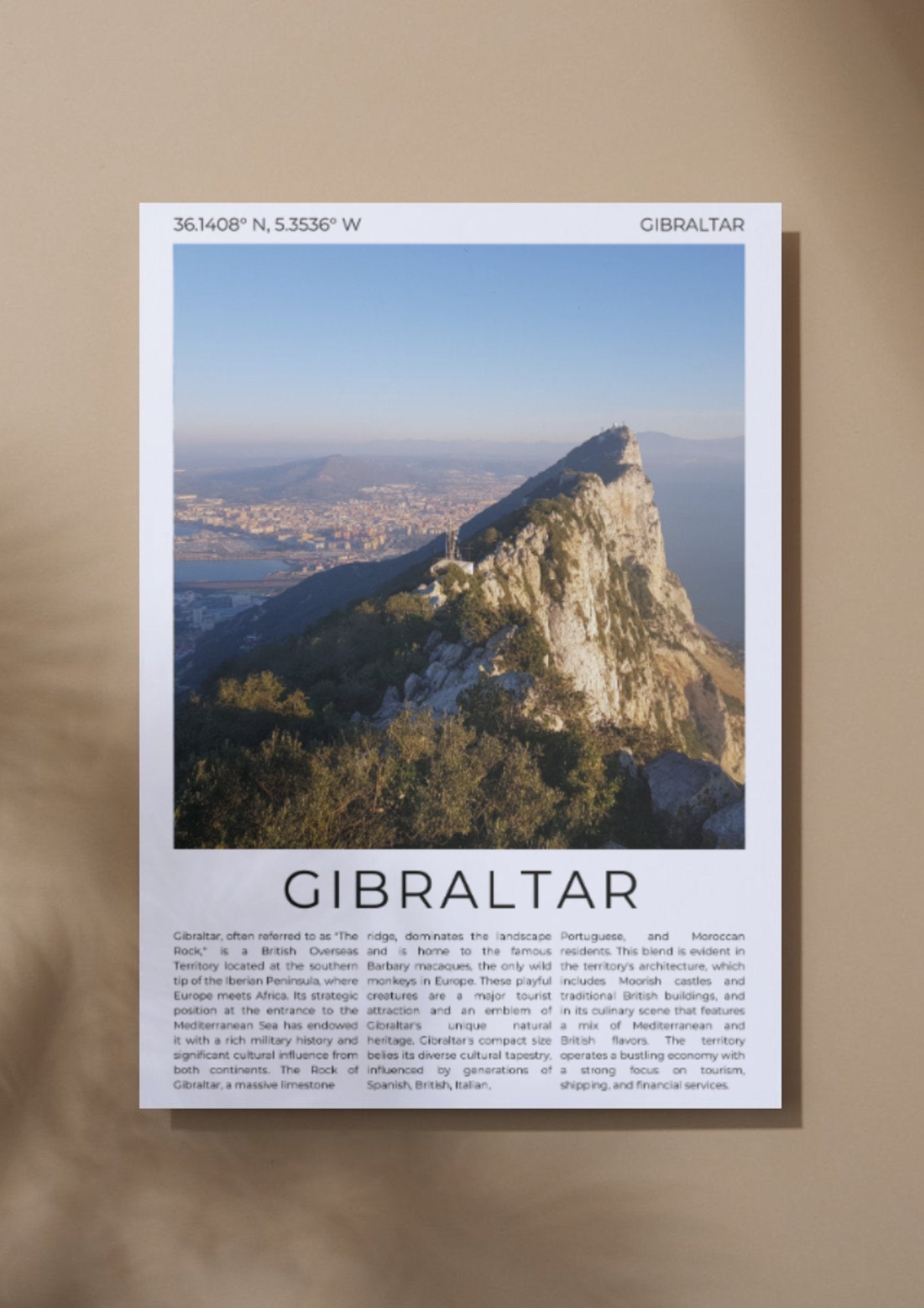 Gibraltar: The Gateway to the Mediterranean - ProfessorPrintsUK - A6