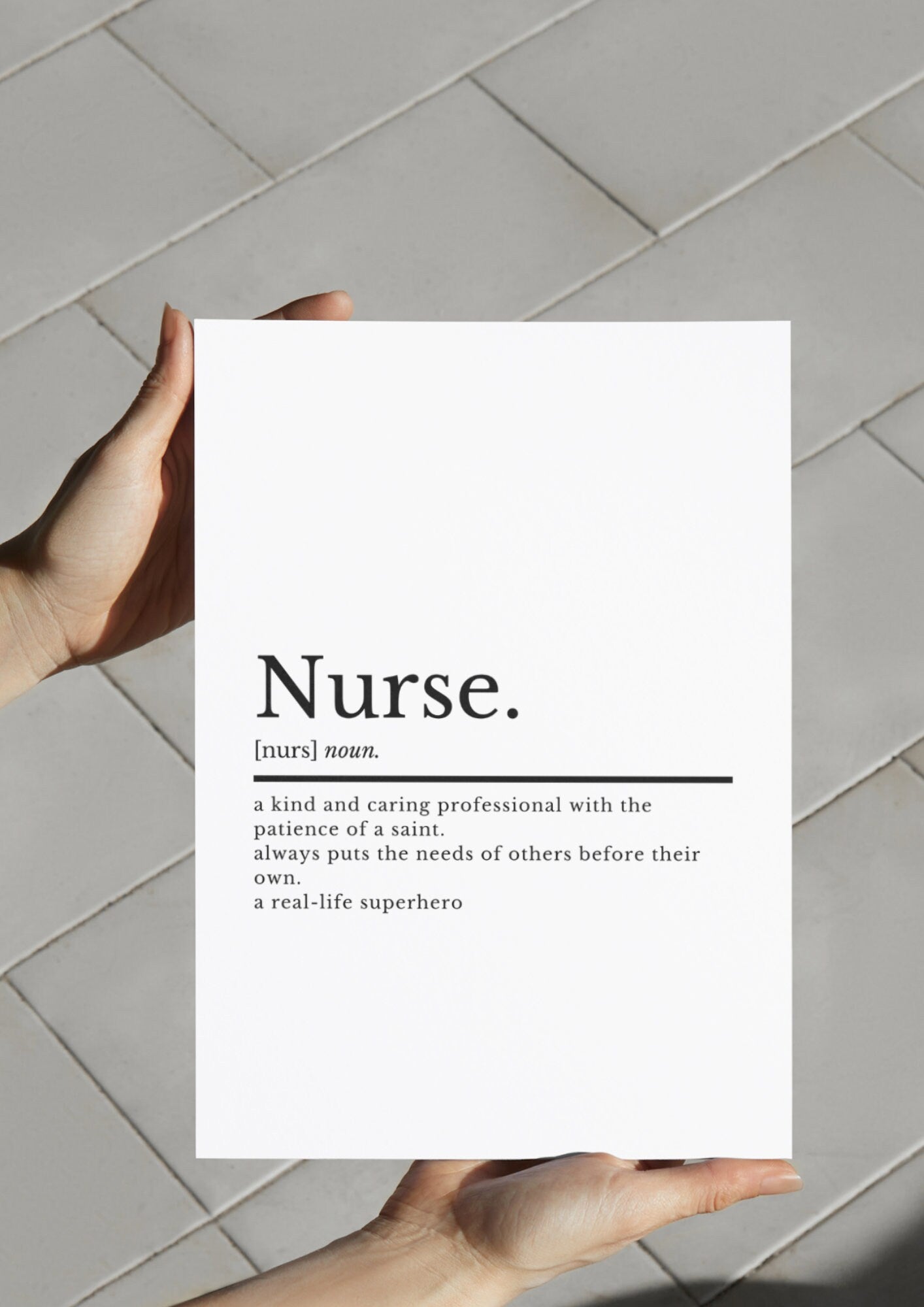 Gifts For Nurses | Nurse Definition Print | Nurse Gifts | Nursing Prints | Home Decor | Bedroom Wall Art | Wall Art | Student Nurse Gift - ProfessorPrintsUK - A3