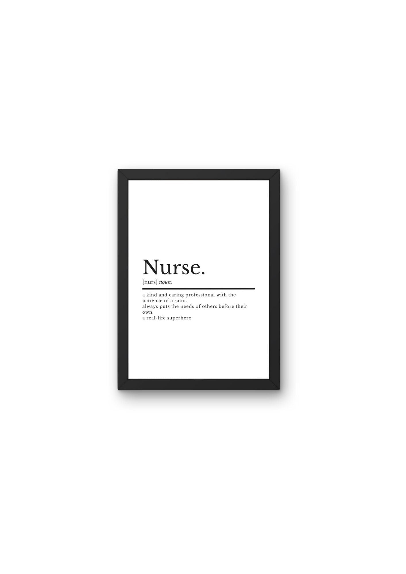 Gifts For Nurses | Nurse Definition Print | Nurse Gifts | Nursing Prints | Home Decor | Bedroom Wall Art | Wall Art | Student Nurse Gift - ProfessorPrintsUK - A2