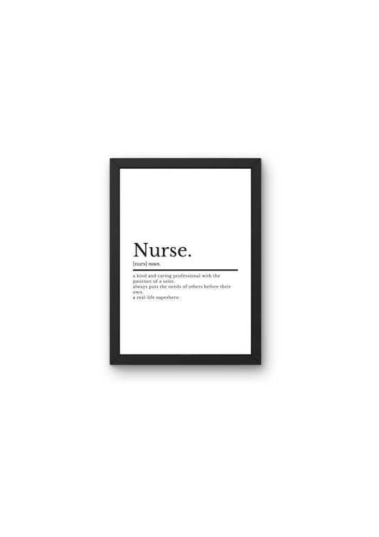 Gifts For Nurses | Nurse Definition Print | Nurse Gifts | Nursing Prints | Home Decor | Bedroom Wall Art | Wall Art | Student Nurse Gift - ProfessorPrintsUK - A2