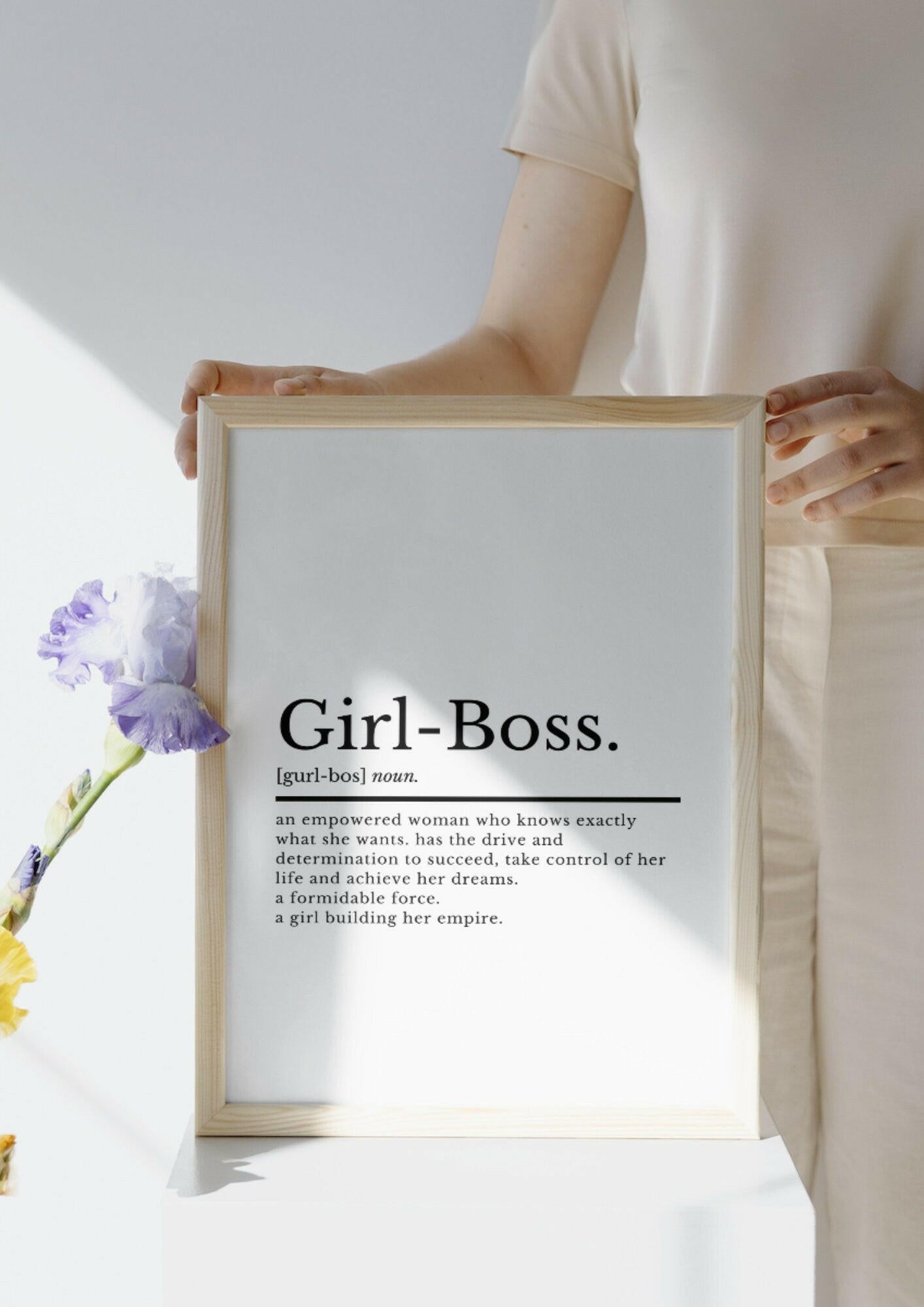 Girl Boss Definition Inspirational Print | Home Office Decor | Office Wall Art | Inspirational Quotes | Motivational Quote | Gifts For Her - ProfessorPrintsUK - A2