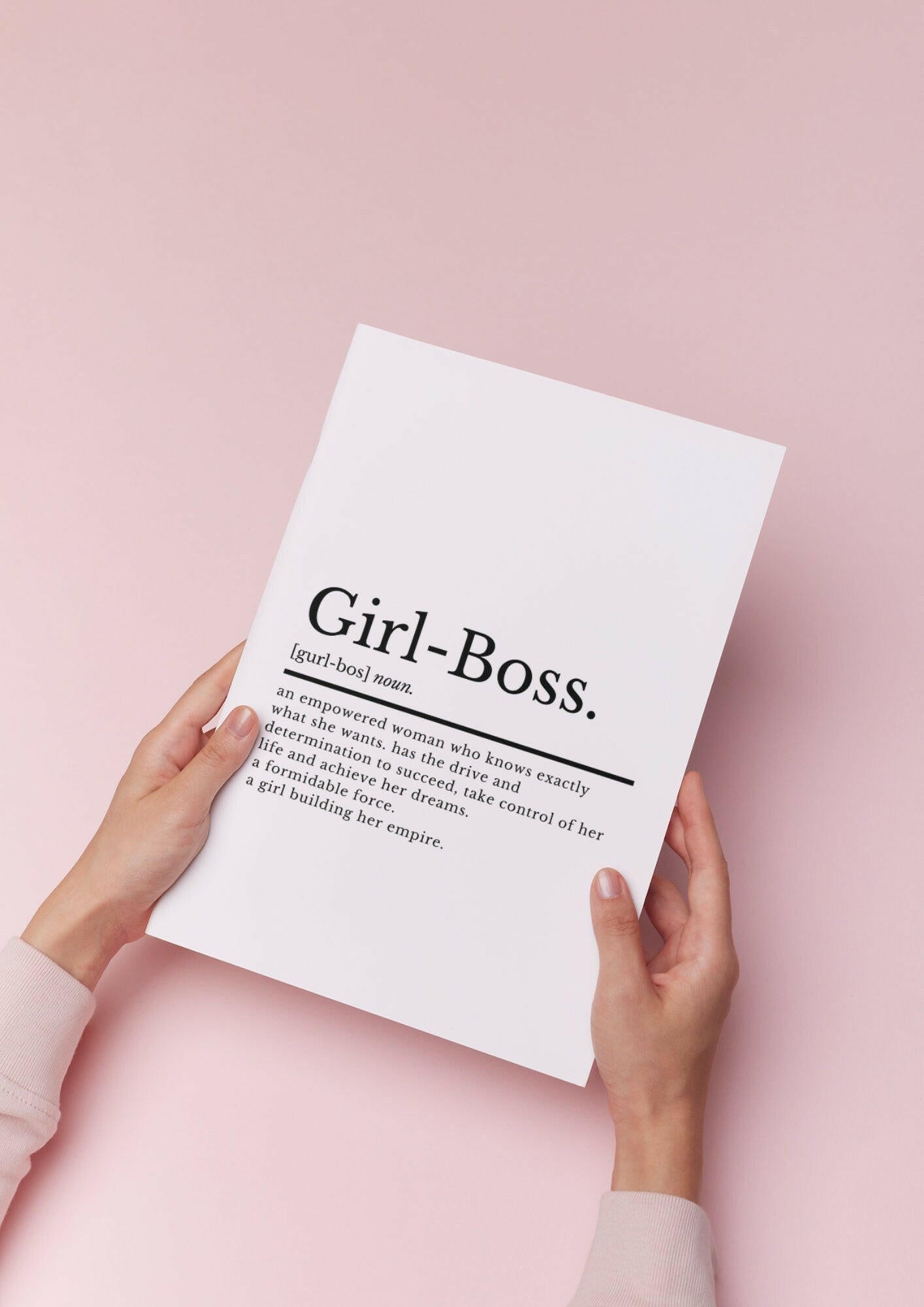 Girl Boss Definition Inspirational Print | Home Office Decor | Office Wall Art | Inspirational Quotes | Motivational Quote | Gifts For Her - ProfessorPrintsUK - A1