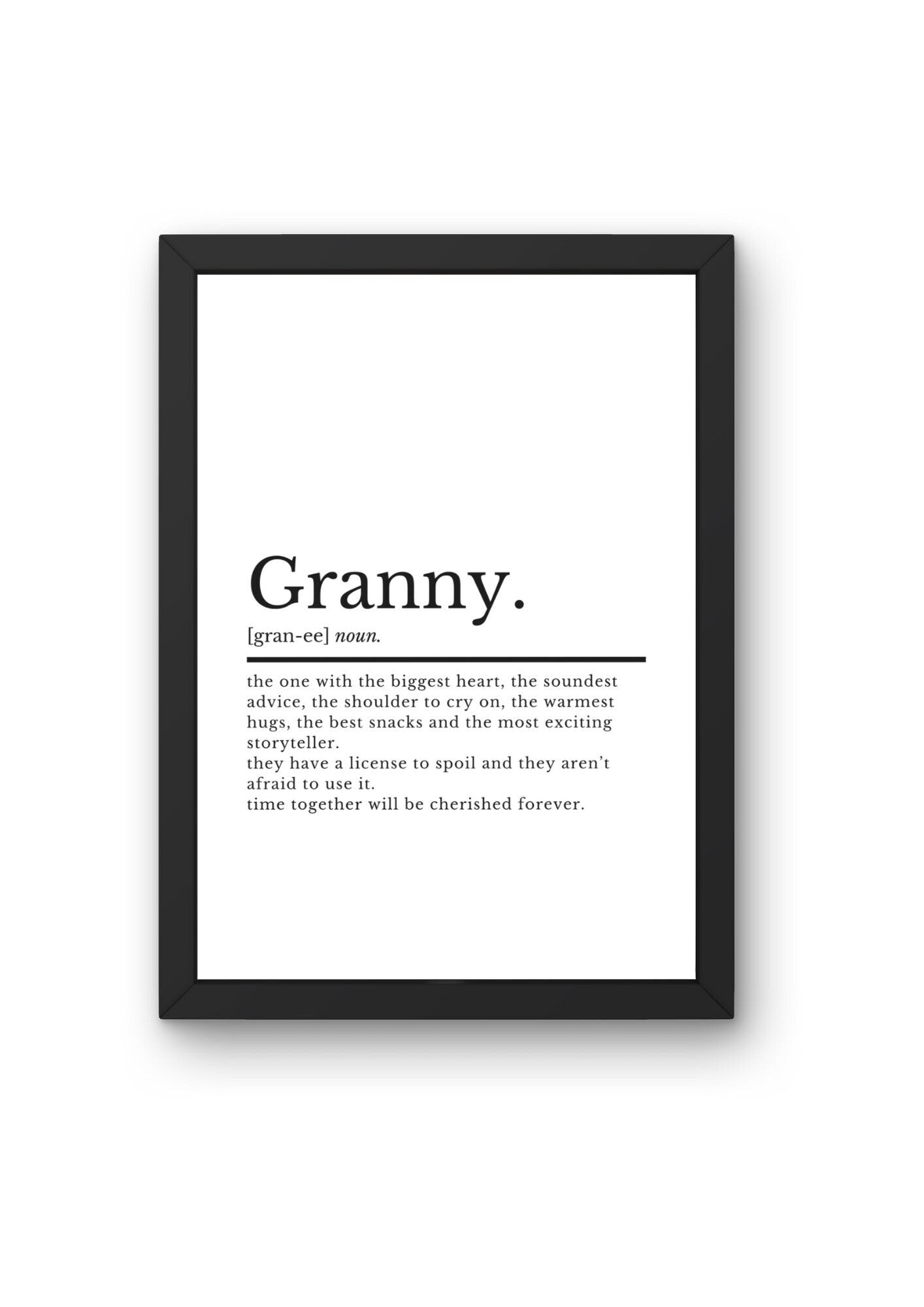 Granny Gift | Granny Definition | Gifts For Granny | Gift For Grandma | Granny Prints | Present For Granny | Mothers Day Gift For Granny - ProfessorPrintsUK - A2