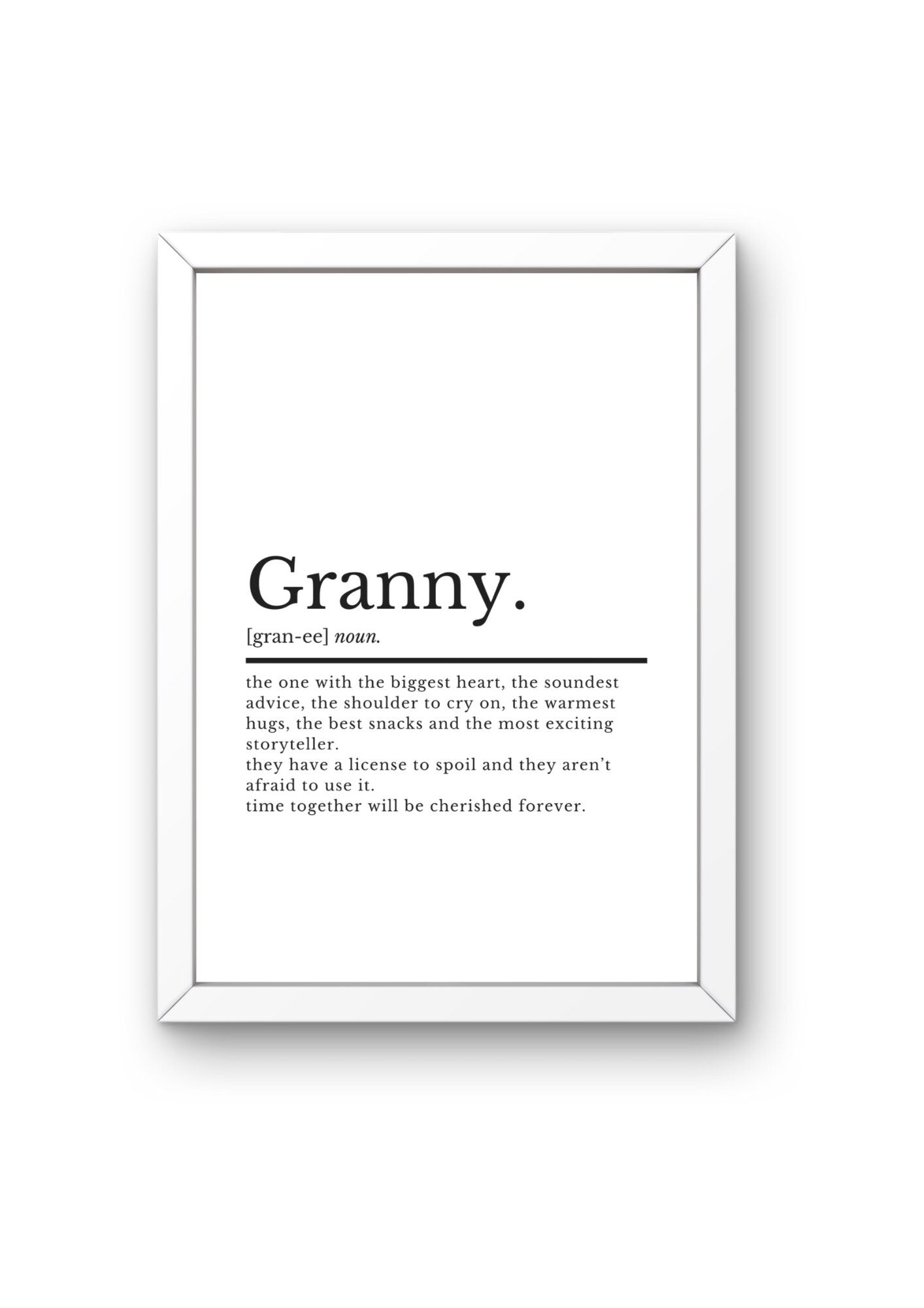 Granny Gift | Granny Definition | Gifts For Granny | Gift For Grandma | Granny Prints | Present For Granny | Mothers Day Gift For Granny - ProfessorPrintsUK - A2