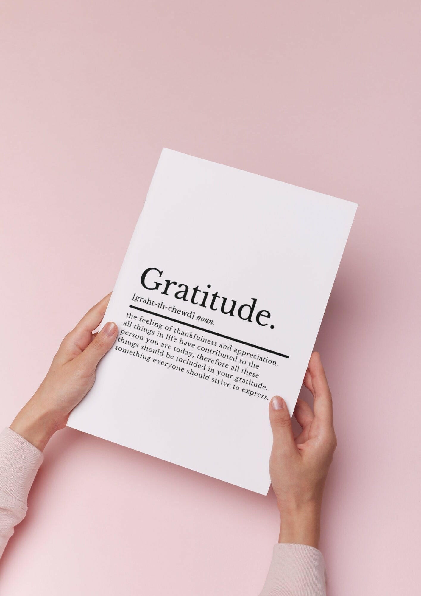 Gratitude Definition Inspirational Quotes Prints | Office Decor | Motivational Quote | Motivational Print | Inspirational Wall Art - ProfessorPrintsUK - A2