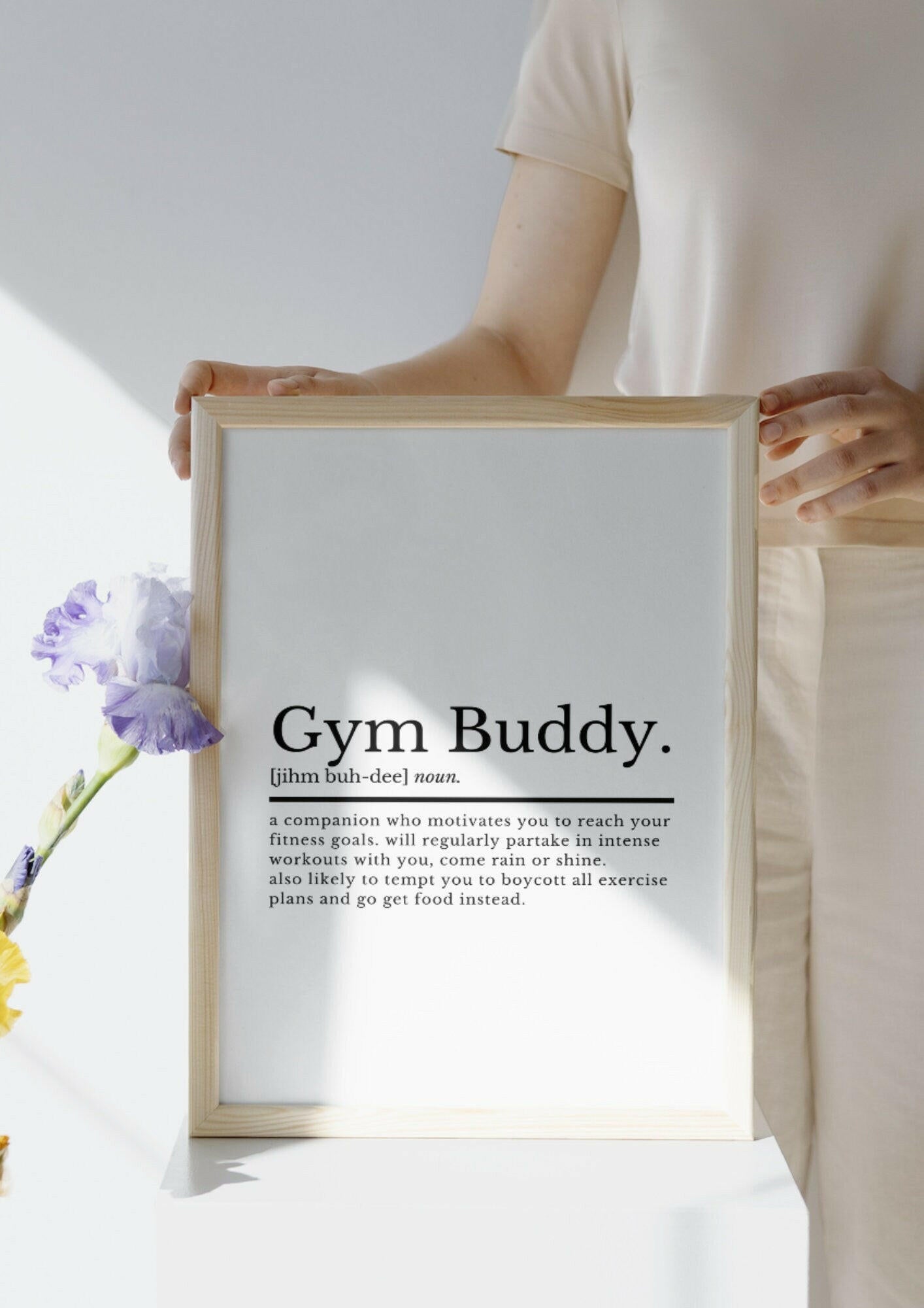 Gym Buddy Definition | Gym Friend Gifts | Best Friend Gifts | Gym Friend Gifts | Fitness Gifts | Gym Buddy Print | Present For Gym Buddy - ProfessorPrintsUK - A2