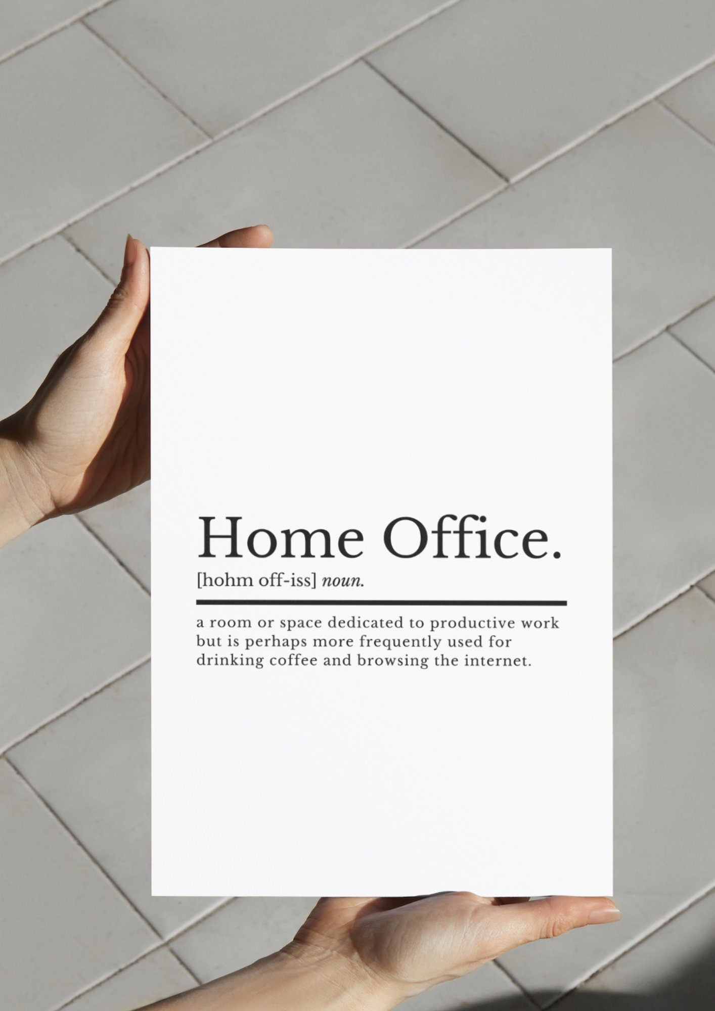 Home Office Definition Work From Home Prints | Home Decor | Home Office | WFH Gifts | Working From Home | Office Decor | Office Prints - ProfessorPrintsUK - A3