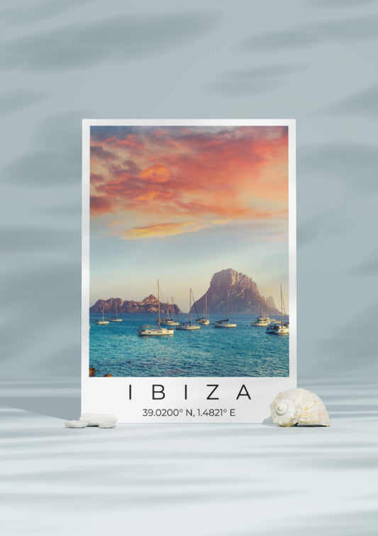 Ibiza Coordinates Poster - ProfessorPrintsUK - A6