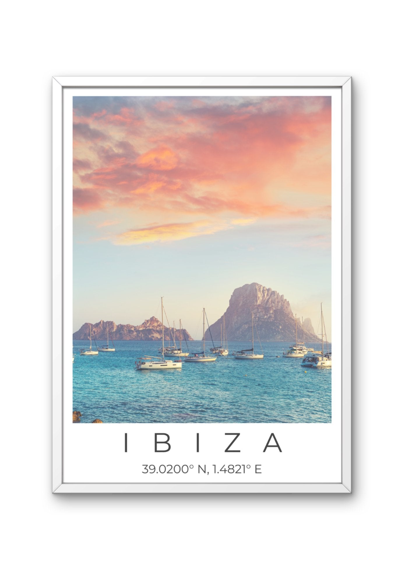 Ibiza Coordinates Poster - ProfessorPrintsUK - A6