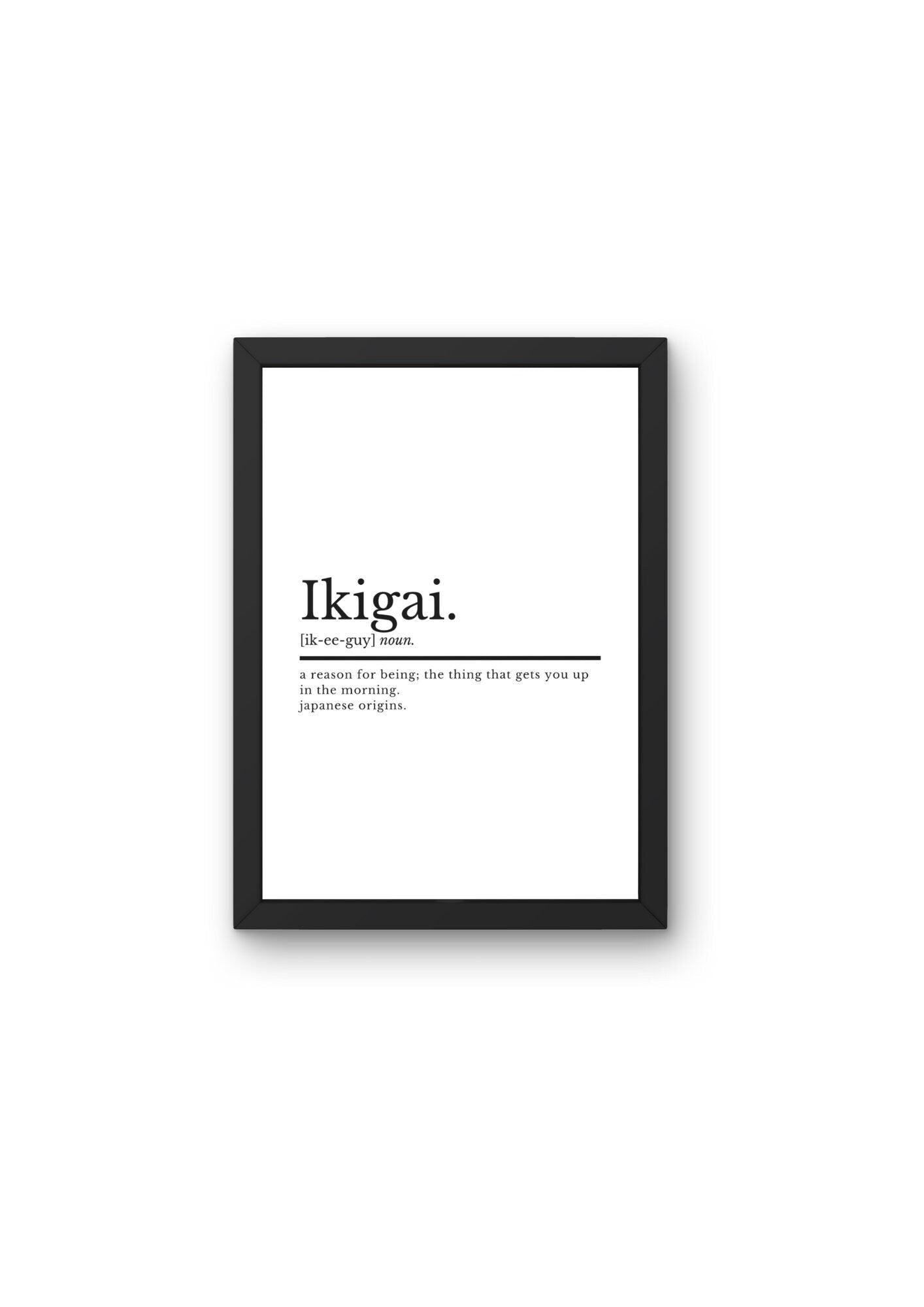 Ikigai Definition Motivational Office Wall Art Print | Home Office Print | Inspirational Quotes Prints | Home Décor | Japanese Wall Art - ProfessorPrintsUK - A2