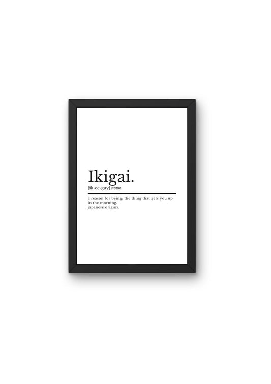 Ikigai Definition Motivational Office Wall Art Print | Home Office Print | Inspirational Quotes Prints | Home Décor | Japanese Wall Art - ProfessorPrintsUK - A2