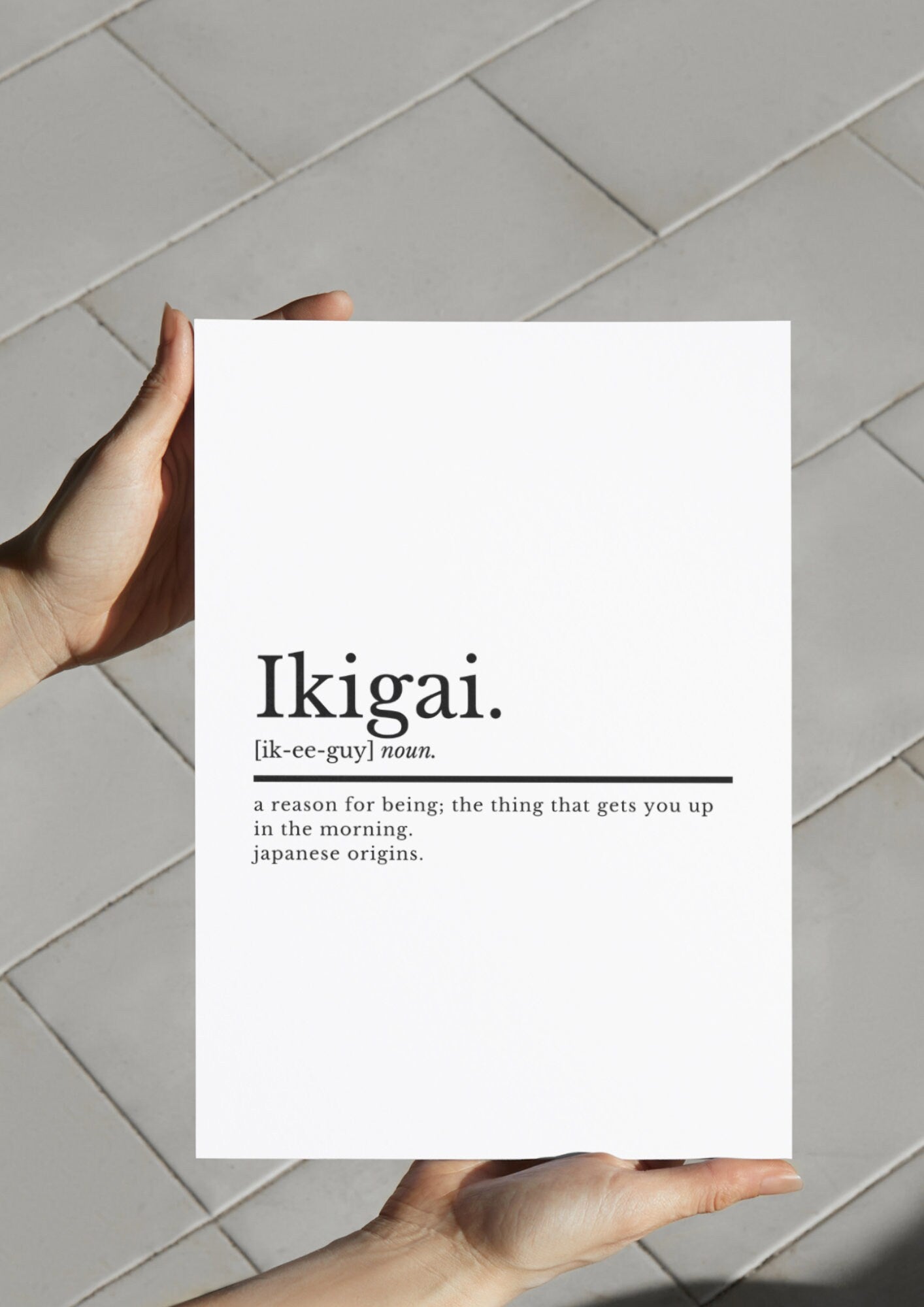 Ikigai Definition Motivational Office Wall Art Print | Home Office Print | Inspirational Quotes Prints | Home Décor | Japanese Wall Art - ProfessorPrintsUK - A1