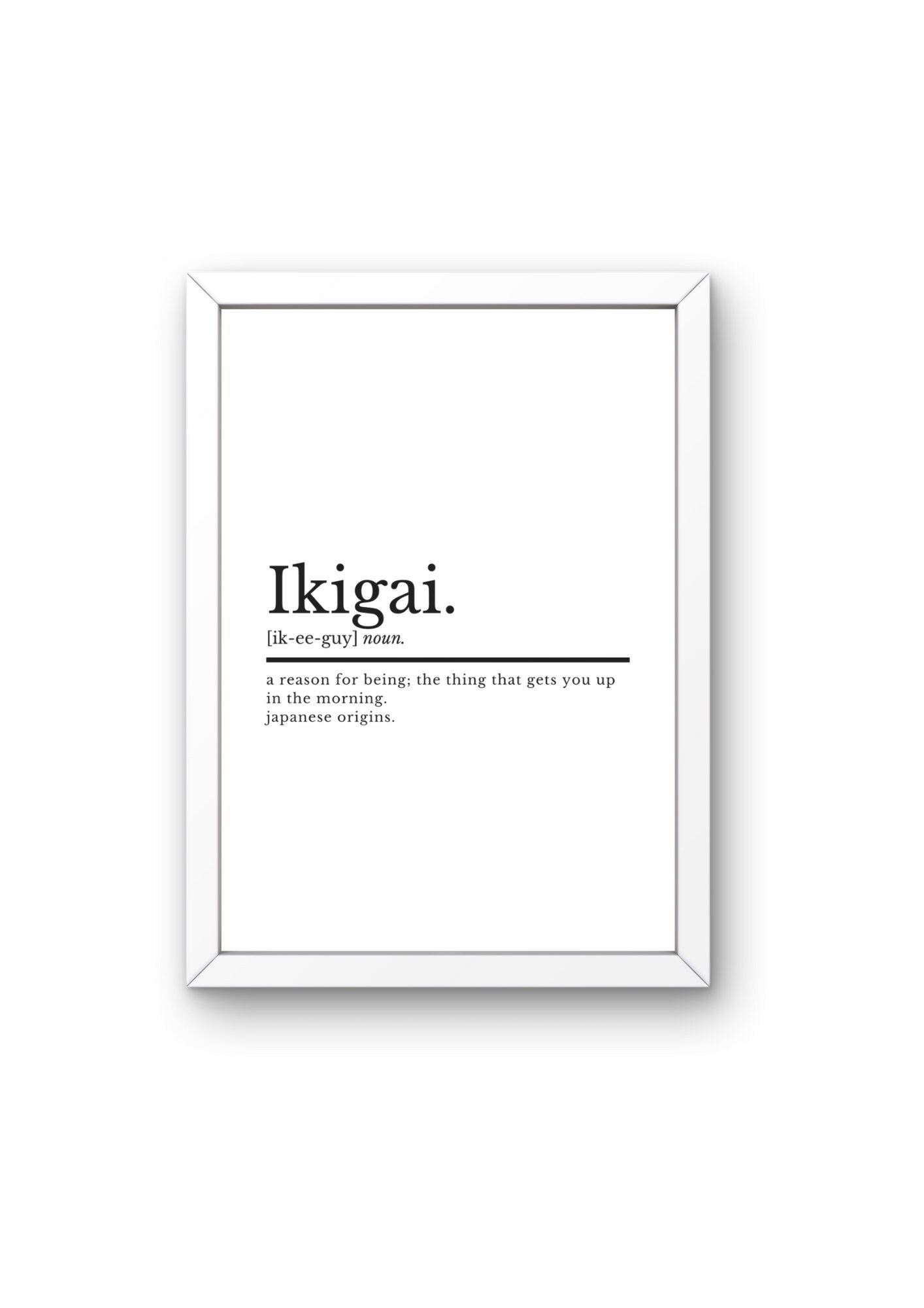 Ikigai Definition Motivational Office Wall Art Print | Home Office Print | Inspirational Quotes Prints | Home Décor | Japanese Wall Art - ProfessorPrintsUK - A2