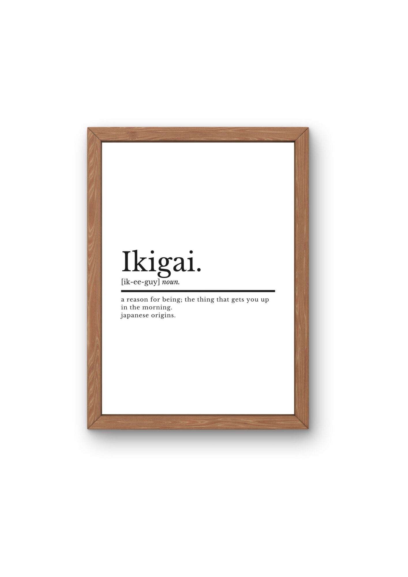 Ikigai Definition Motivational Office Wall Art Print | Home Office Print | Inspirational Quotes Prints | Home Décor | Japanese Wall Art - ProfessorPrintsUK - A2