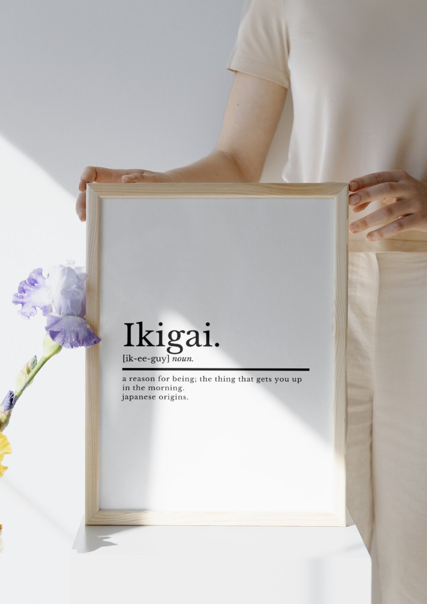 Ikigai Definition Motivational Office Wall Art Print | Home Office Print | Inspirational Quotes Prints | Home Décor | Japanese Wall Art - ProfessorPrintsUK - A2