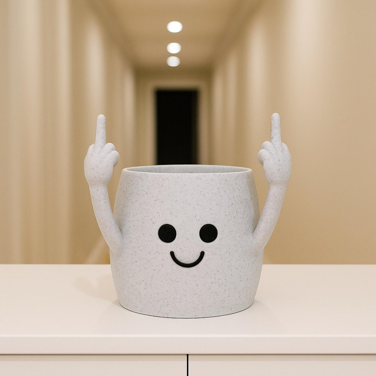 Rude Gesture Planter | Funny Middle Finger Plant Pot | Humorous Home or Office Decor - ThreadaliciousUK