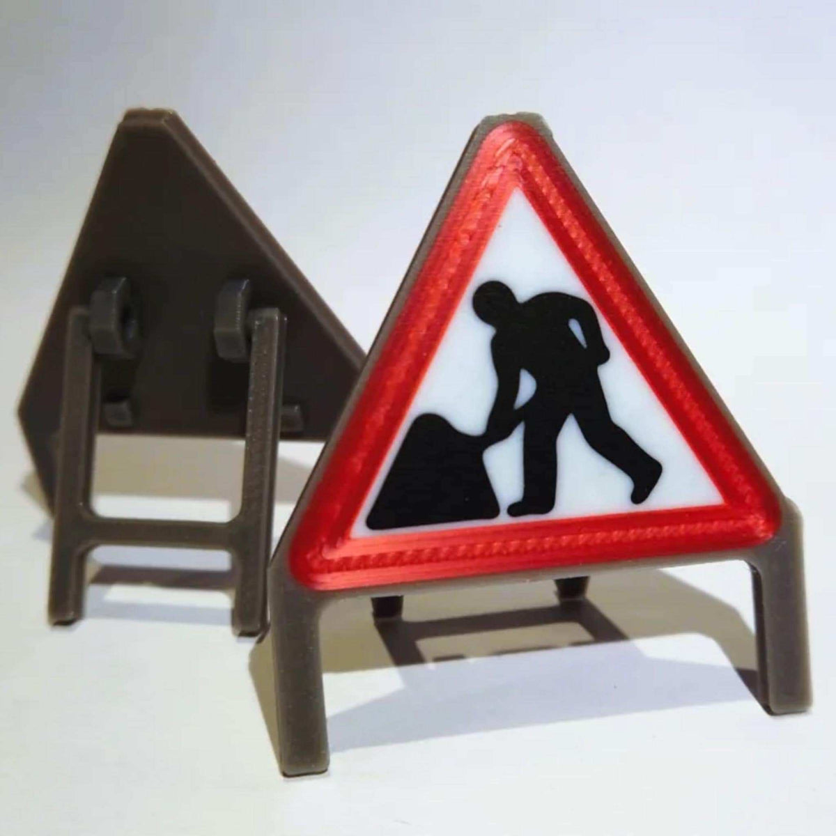 Miniature UK Roadwork Signs • Small Scale Street Scene Accessories • Model Construction Zone Props - ThreadaliciousUK