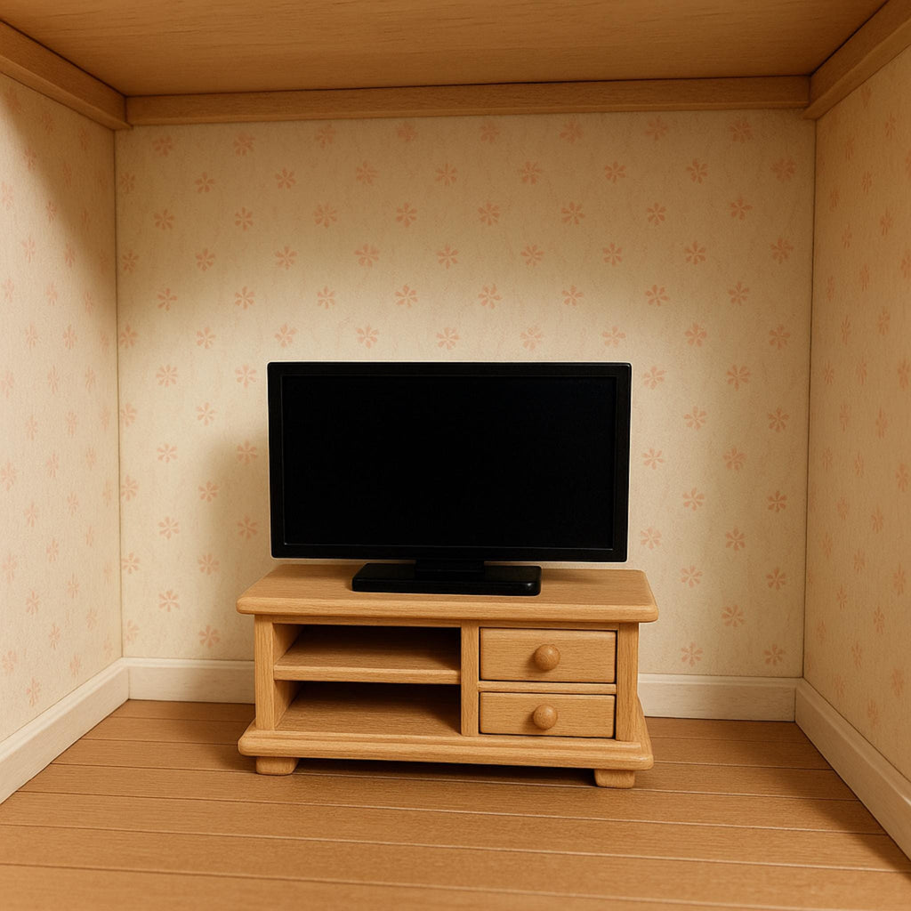 Miniature Flat Screen TV • Modern Dollhouse Television • Tiny Living Room Accessory for Model Homes - ThreadaliciousUK