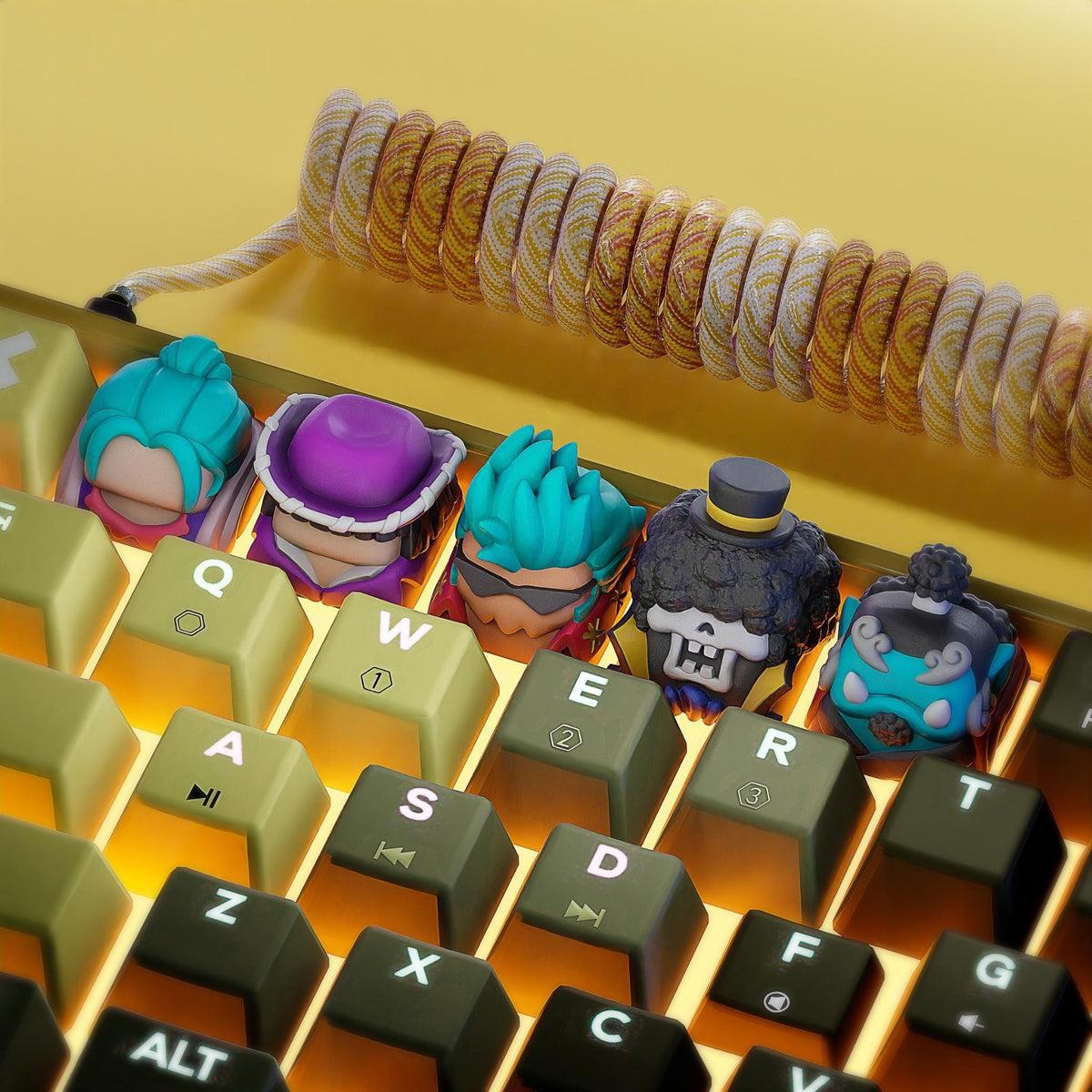 Anime Pirate Crew Keycaps • Custom Character-Inspired Keyboard Set • Decorative Keys for Mechanical Keyboards - ThreadaliciousUK