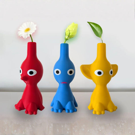 Pikmin Inspired Plant Pots | Cute Creature Planter Set | Gaming Desk Decor | Mini Planters for Succulents & Herbs - BuildYourOwnByThomas
