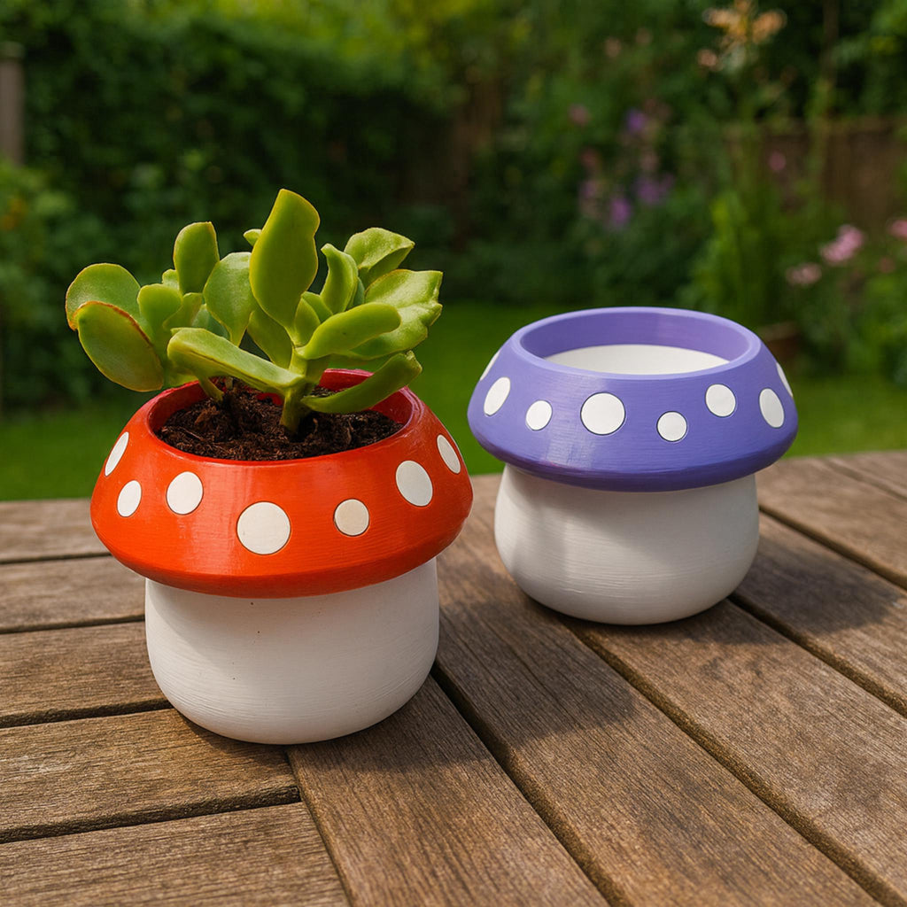 Mushroom Pen Holder • Toadstool Desk Organiser • Whimsical Stationery Pot for Home or Office - ThreadaliciousUK