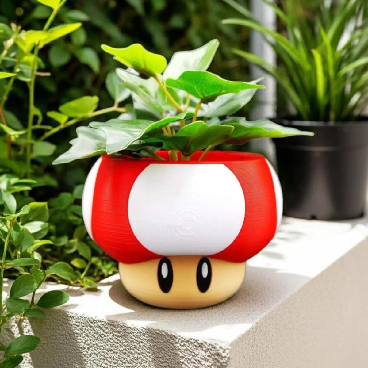 Mushroom Planter Pot • Red Toadstool Plant Holder • Fun Desk or Home Decor for Succulents & Small Plants - ThreadaliciousUK