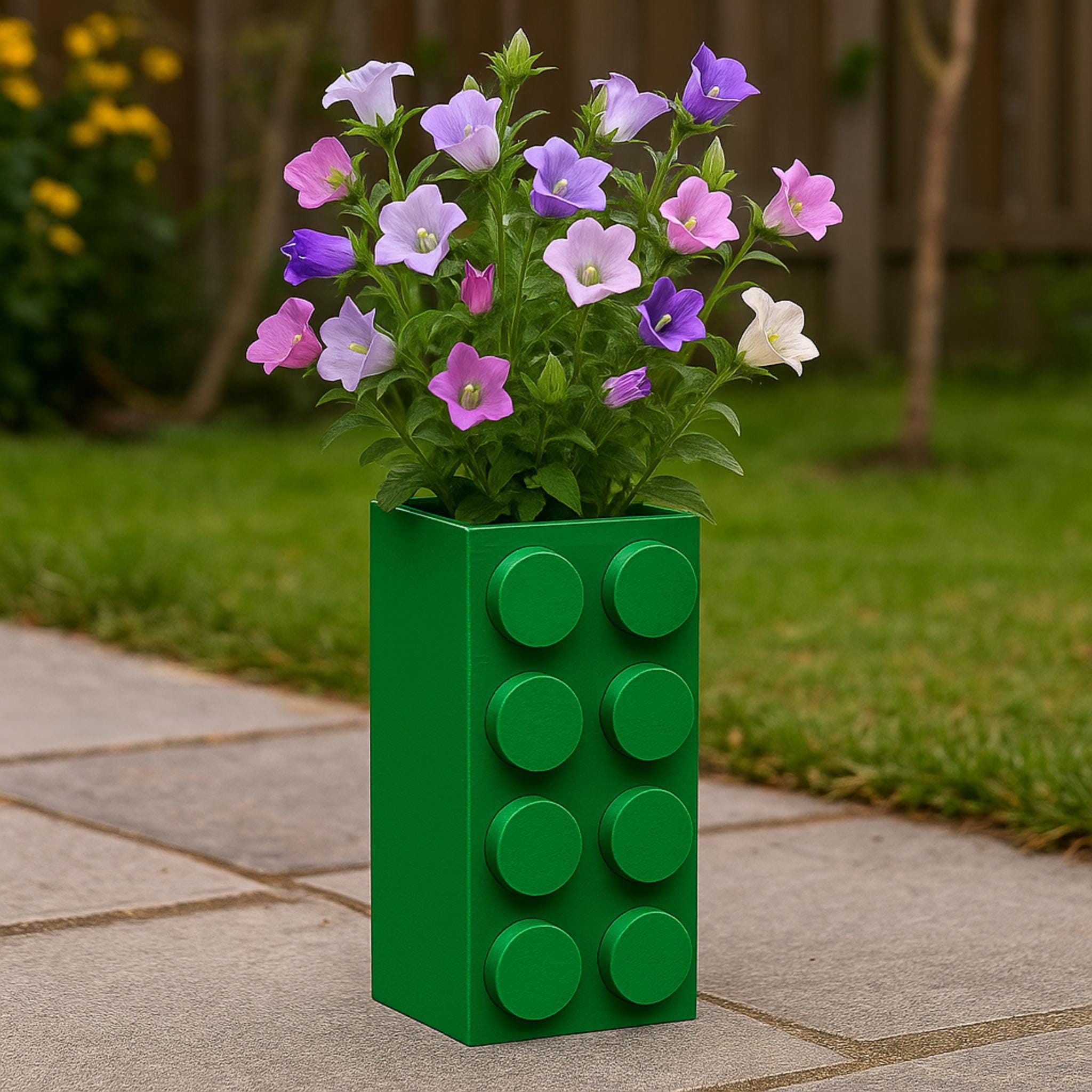 Building Block Style Vase | Colourful Decorative Flower Holder | Playful Home or Office Decor - ThreadaliciousUK