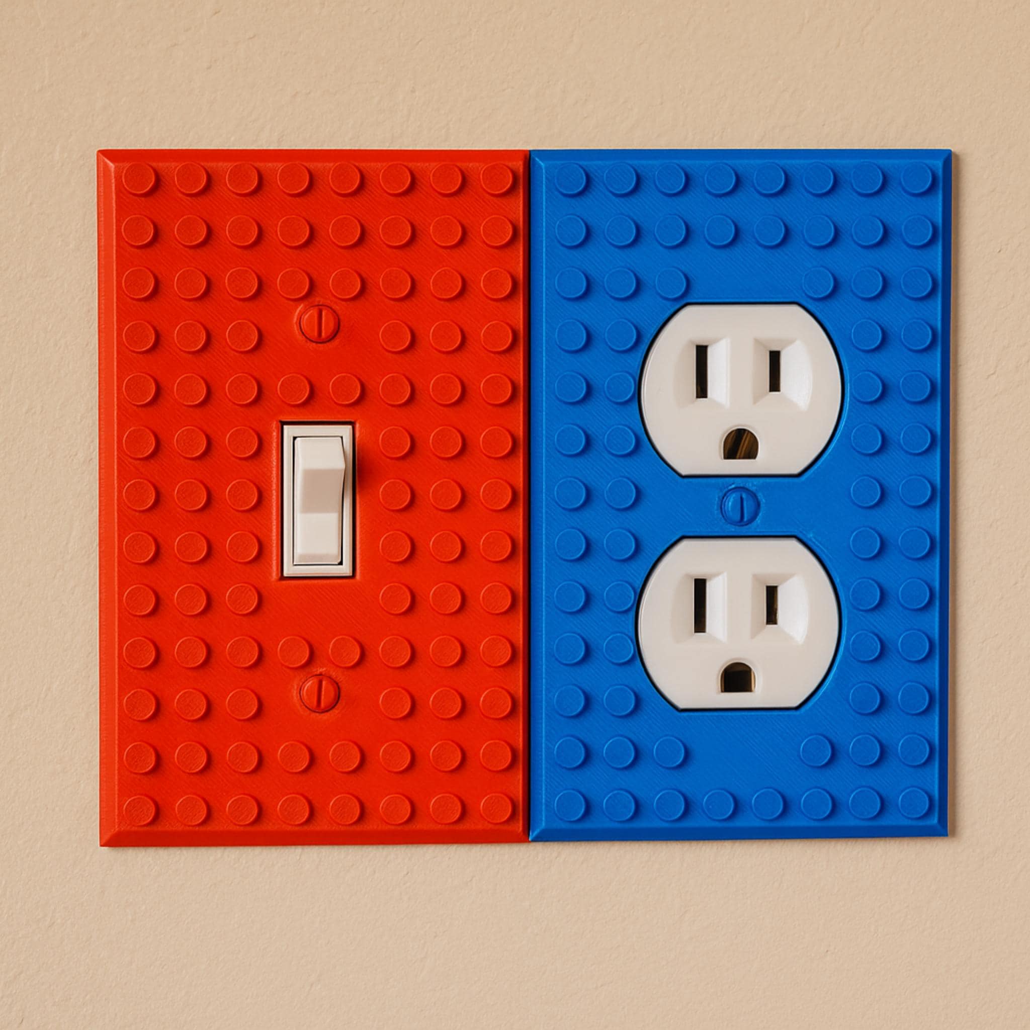 Building Block Light Switch & Outlet Cover | Fun Wall Plate | Kids Room Decor - ThreadaliciousUK